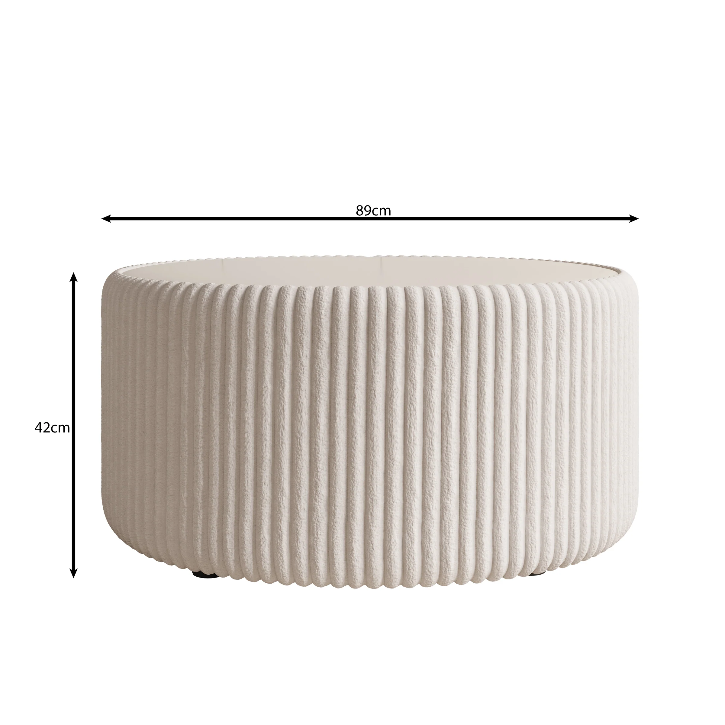 Marano - Salontafel - Fluffy ribstof beige - 89x89x42 cm - Image 4