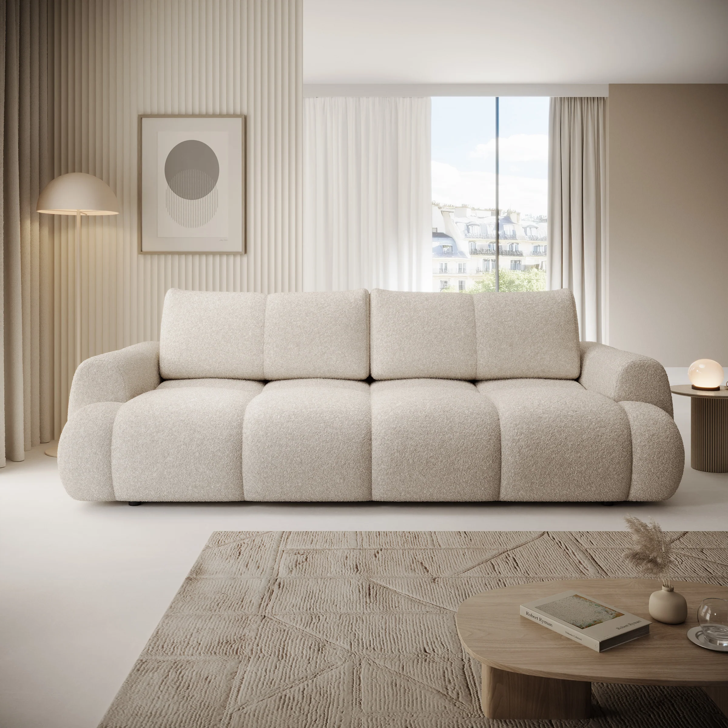 Maravilla - Slaapbank - Teddystof beige - 250x117x85 cm - Image 4