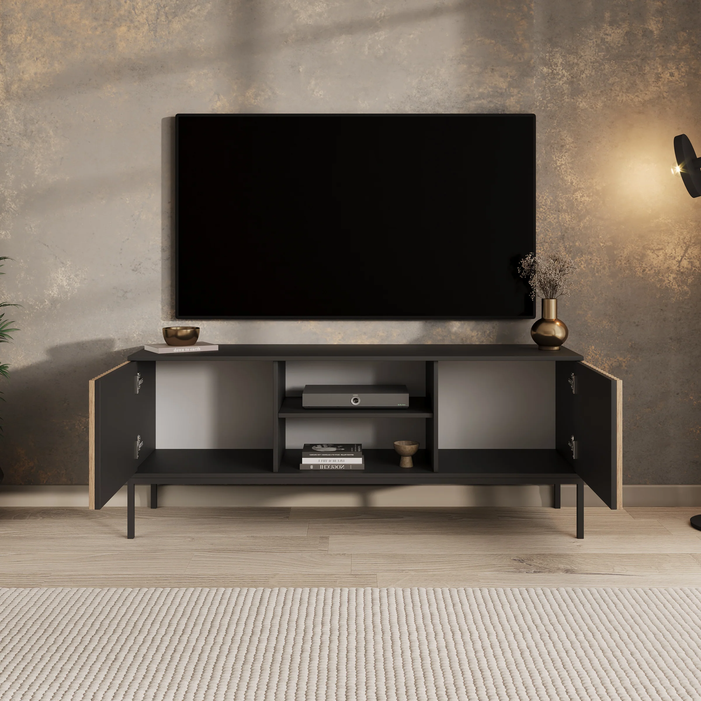Marbella - TV-Meubel staand - Zwart - 150 cm - Image 2