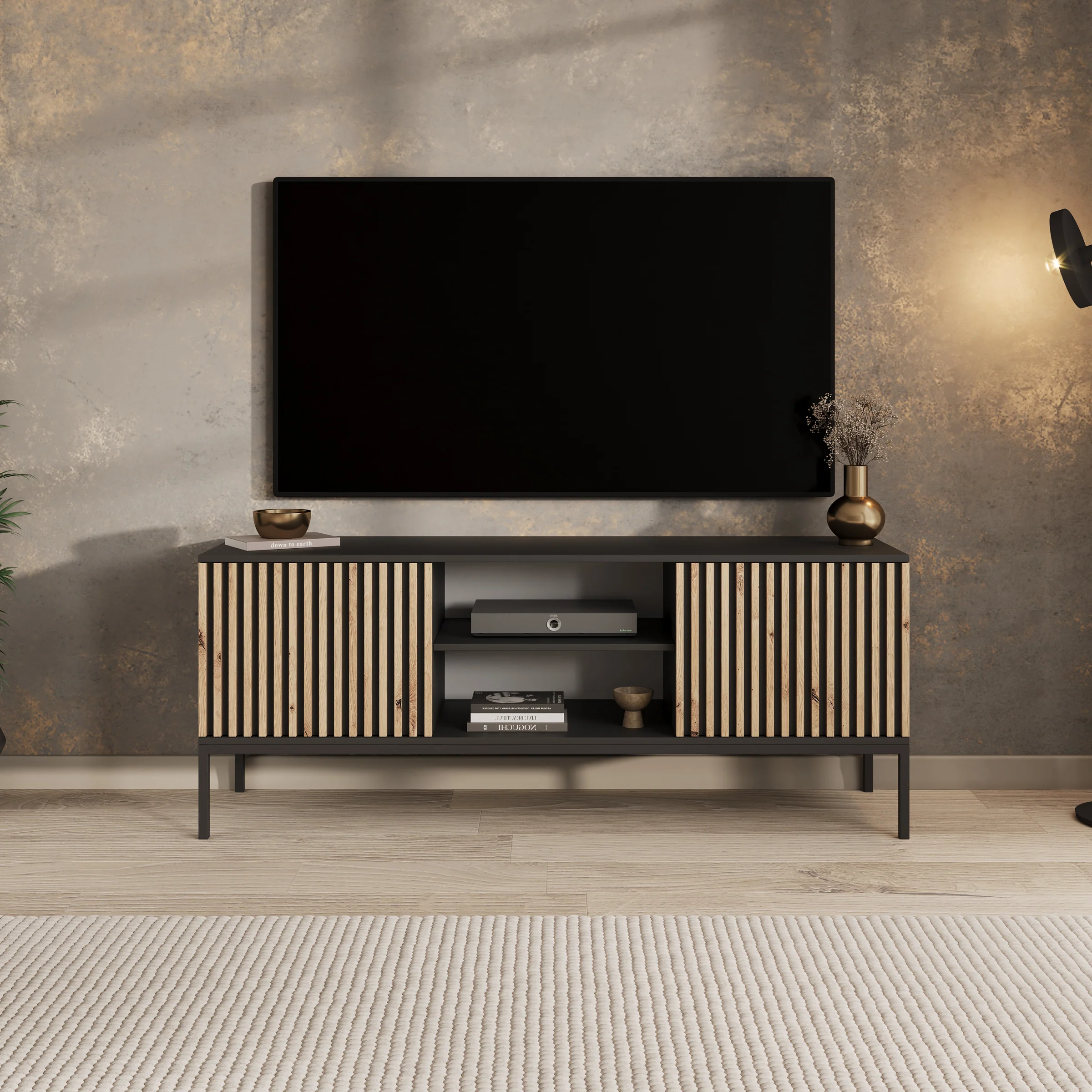 Marbella - TV-Meubel staand - Zwart - 150 cm - Image 3