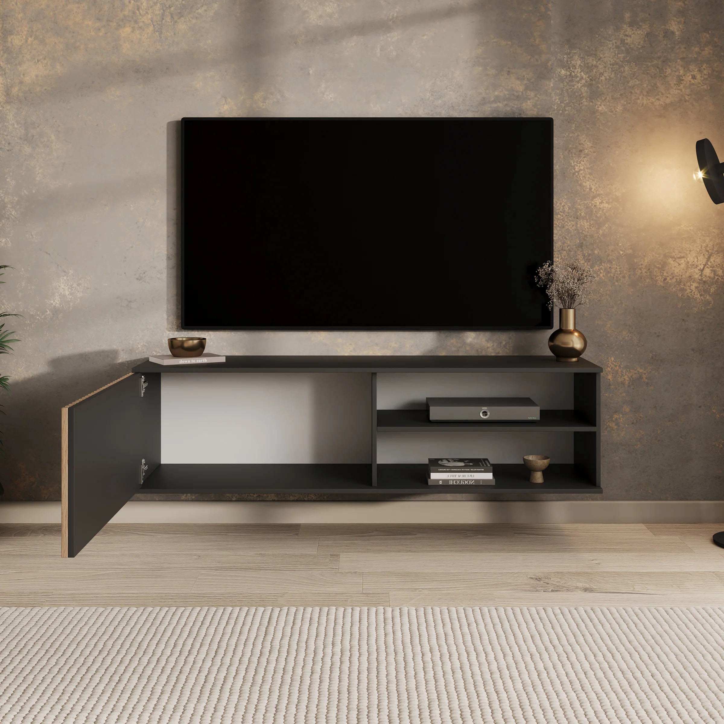 Marbella - TV-Meubel - Zwart - 150x40x40 cm - Image 2