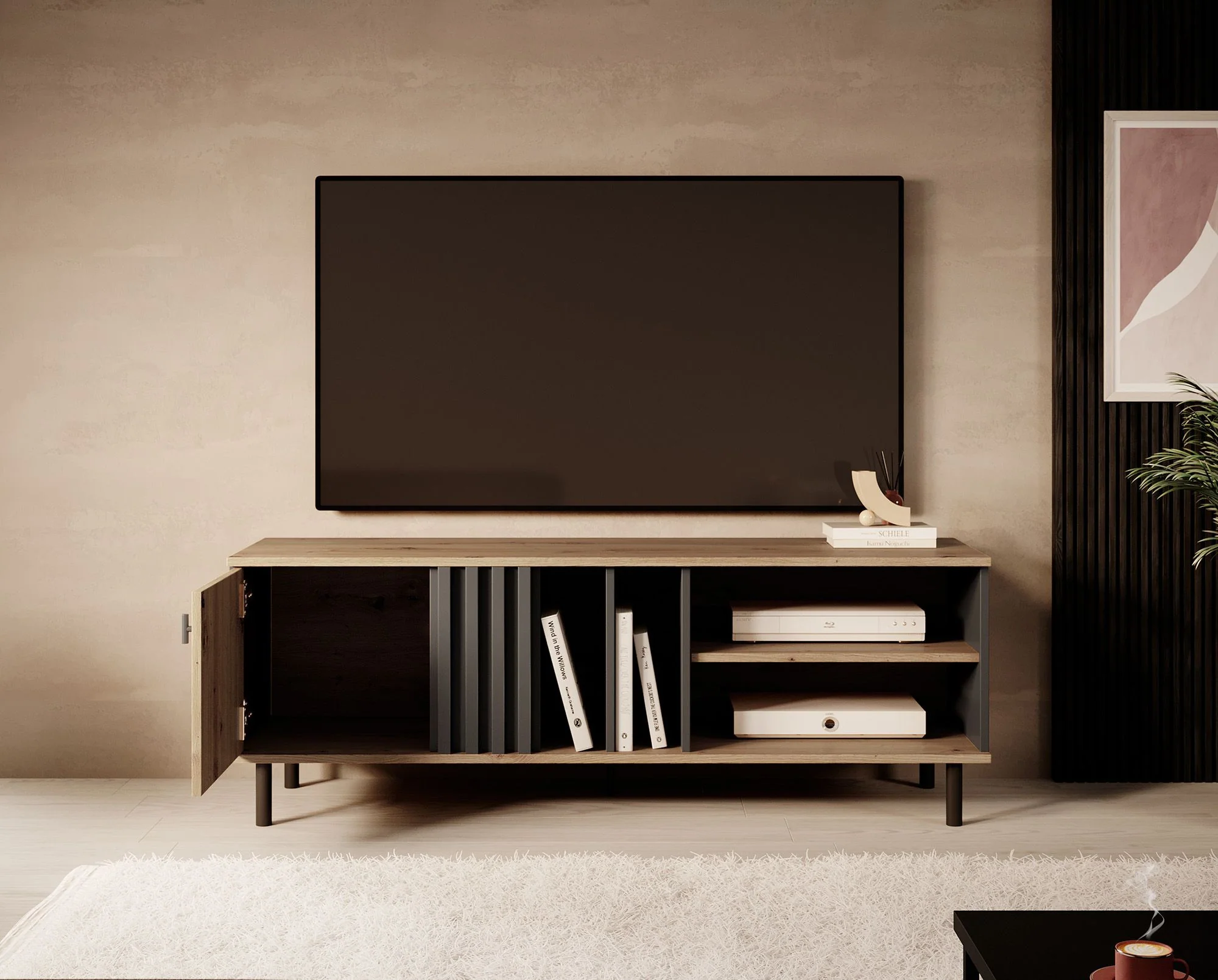 Marcos - TV-Meubel - Eiken/antraciet - 138 cm - Image 3