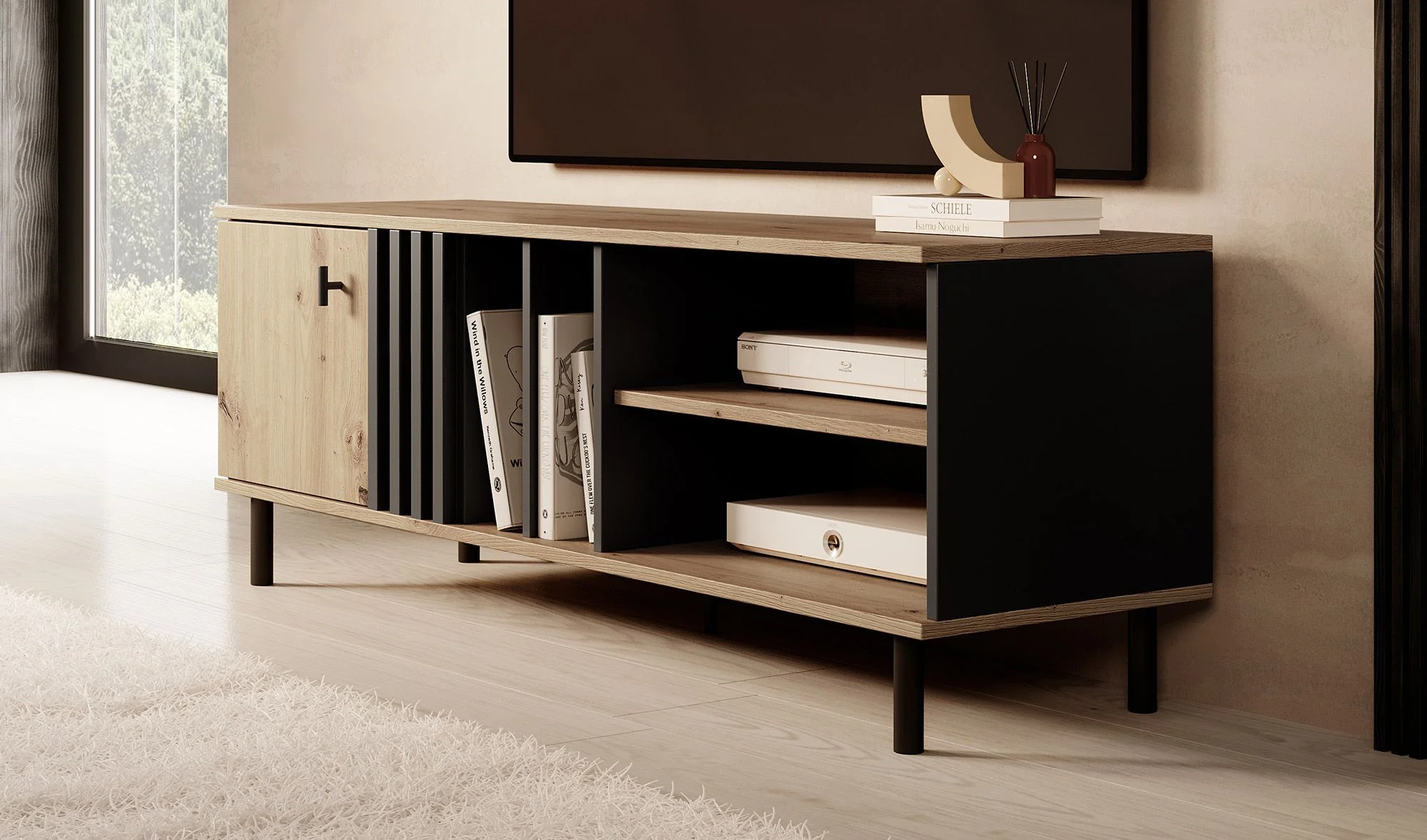 Marcos - TV-Meubel - Eiken/antraciet - 138 cm - Image 4