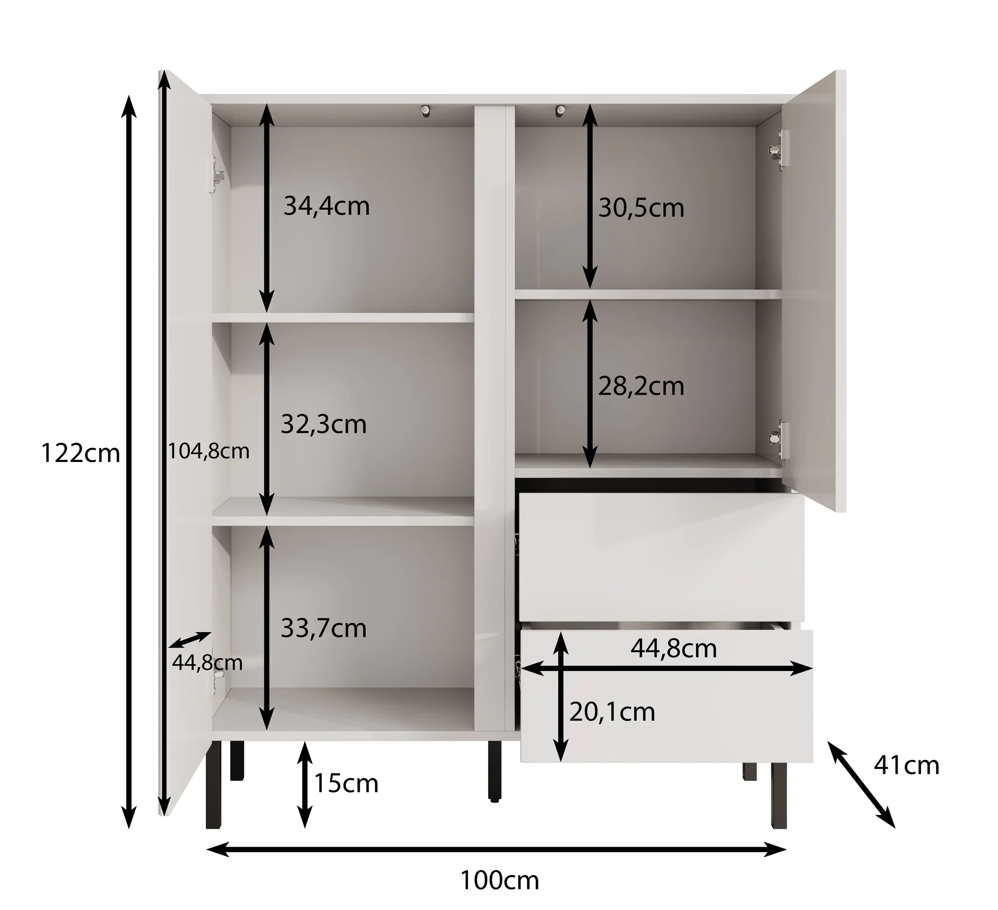 Margareth - Dressoir - Eiken - 100x41x122 cm - Image 5