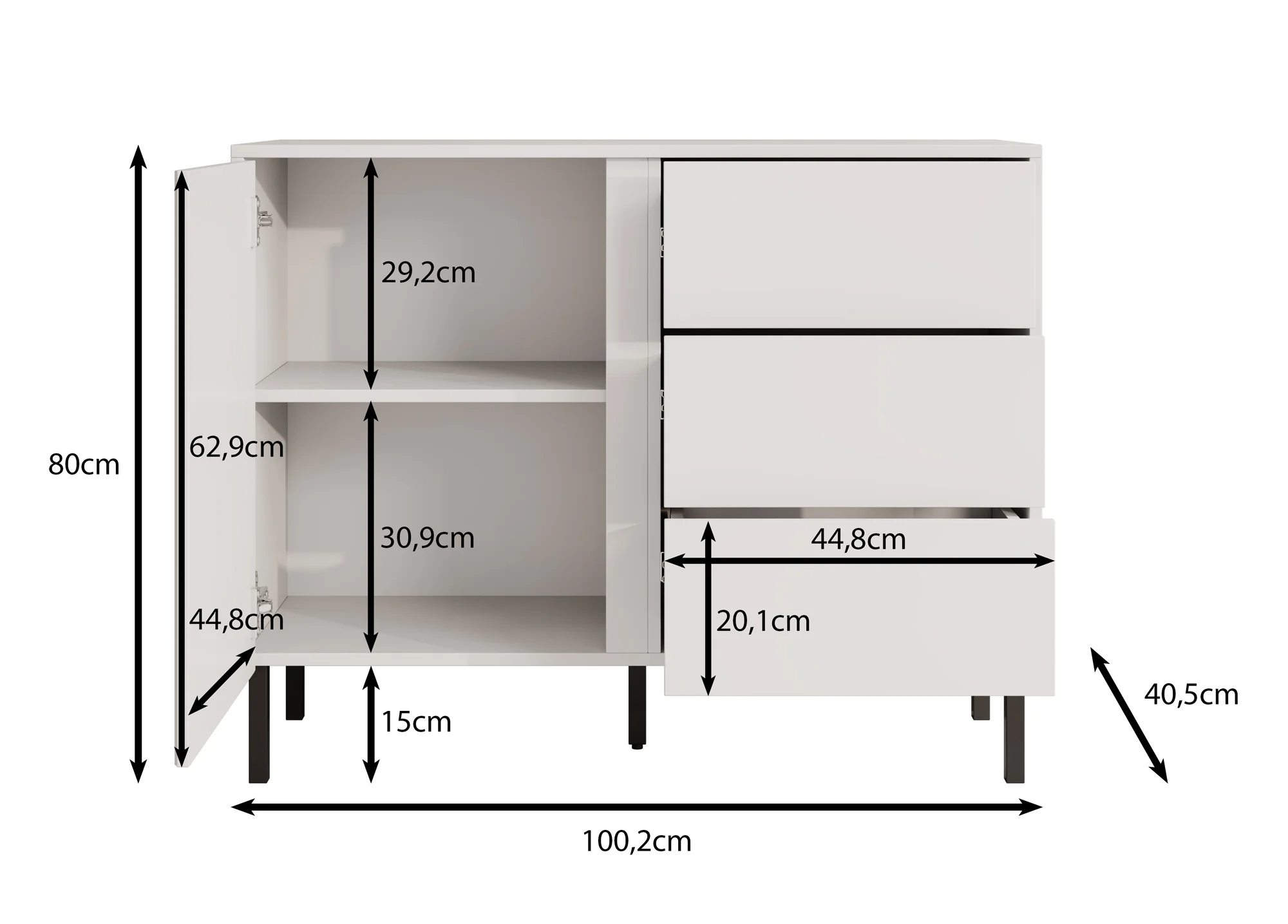 Margareth - Dressoir - Eiken - 100x41x80 cm - Image 5