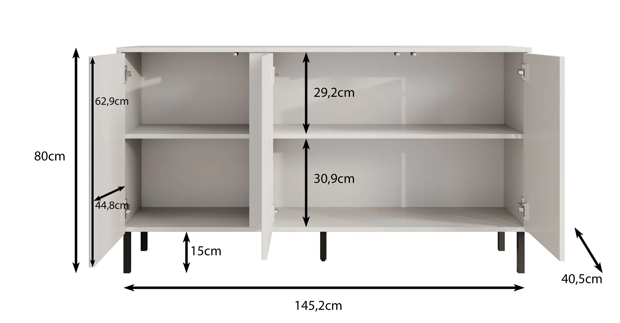 Margareth - Dressoir - Eiken - 145x41x80 cm - Image 5