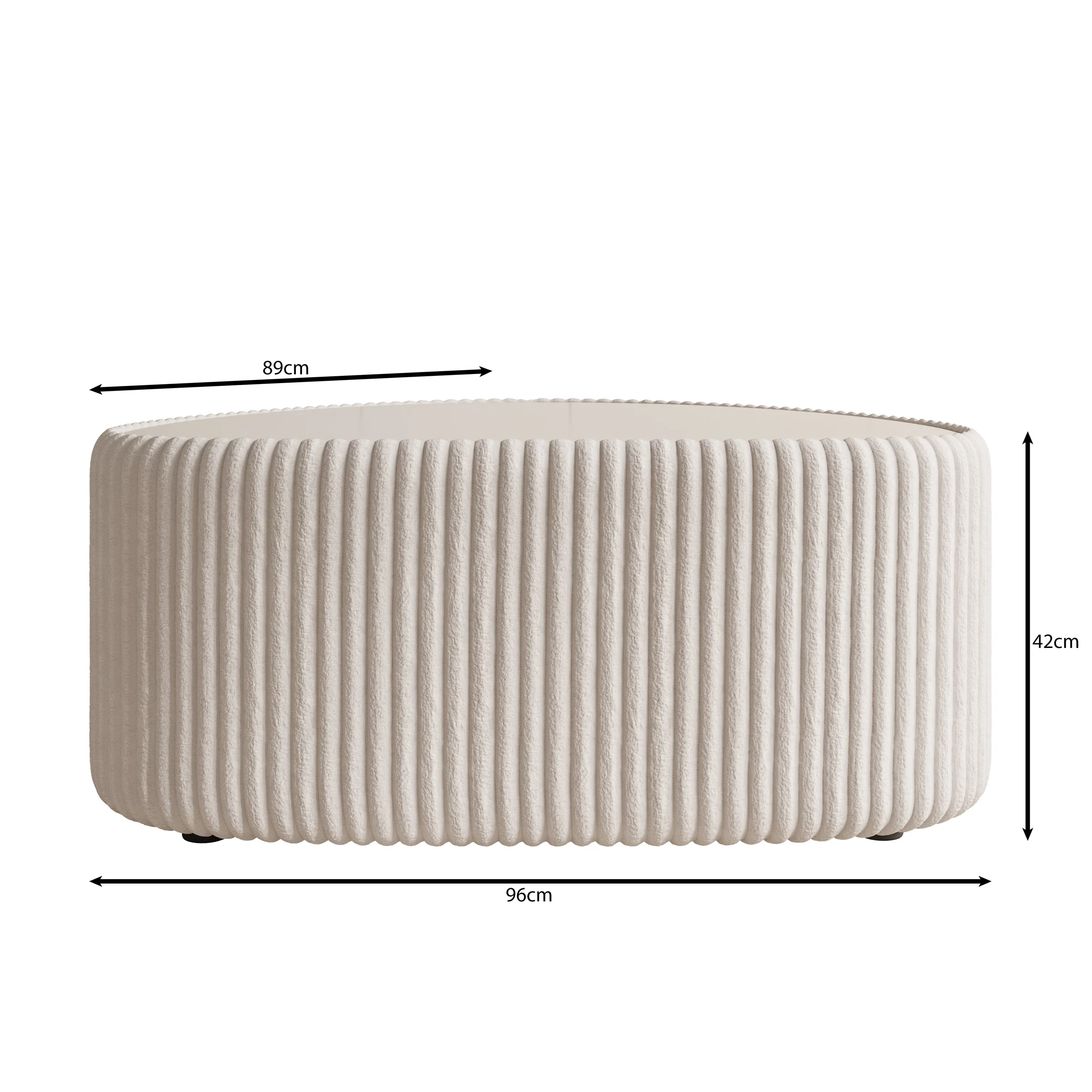 Marlen - Salontafel - Fluffy ribstof grijs - 96x89x42 cm - Image 4