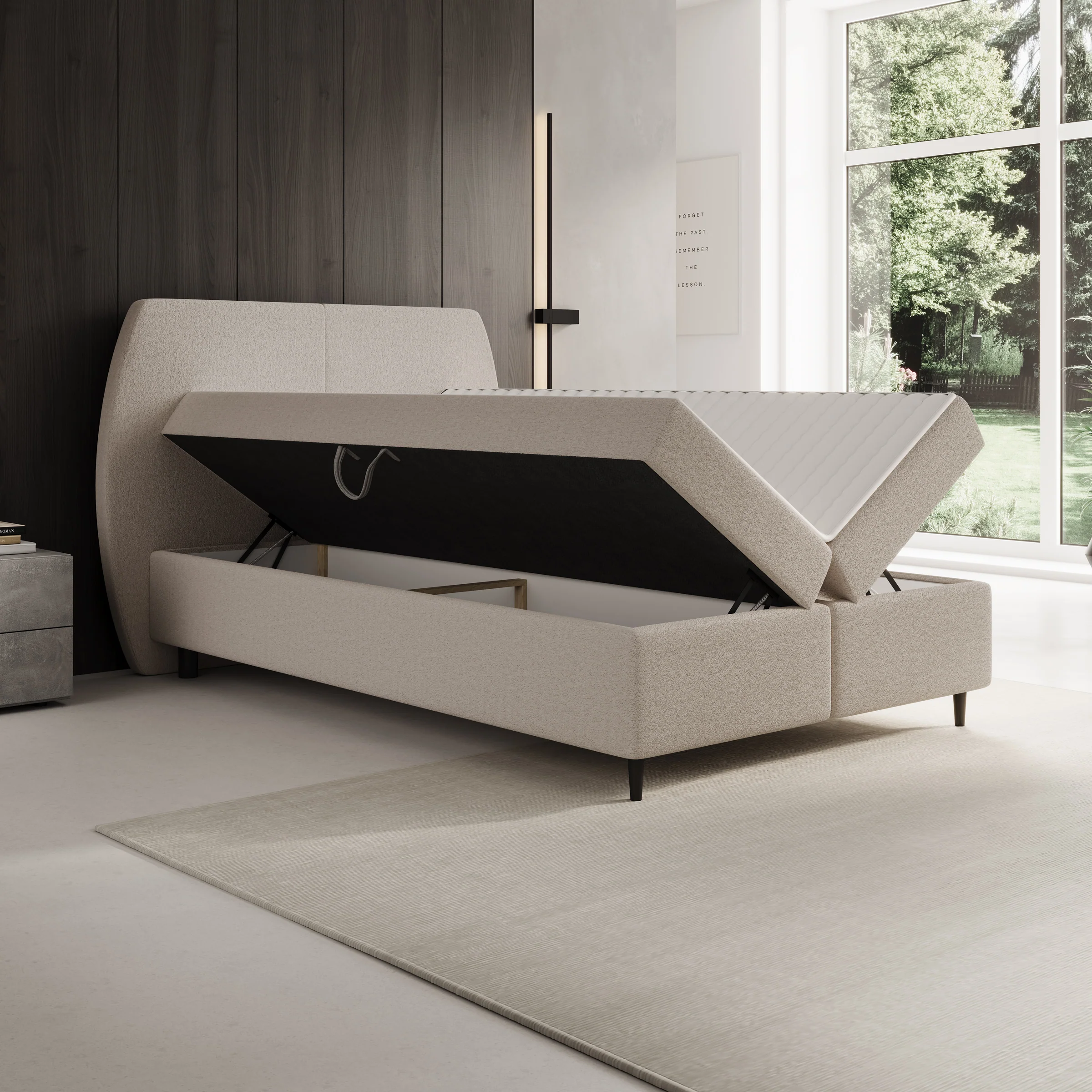 Marvella - Boxspring met opbergruimte - Stof taupe - 140x200 - Image 2