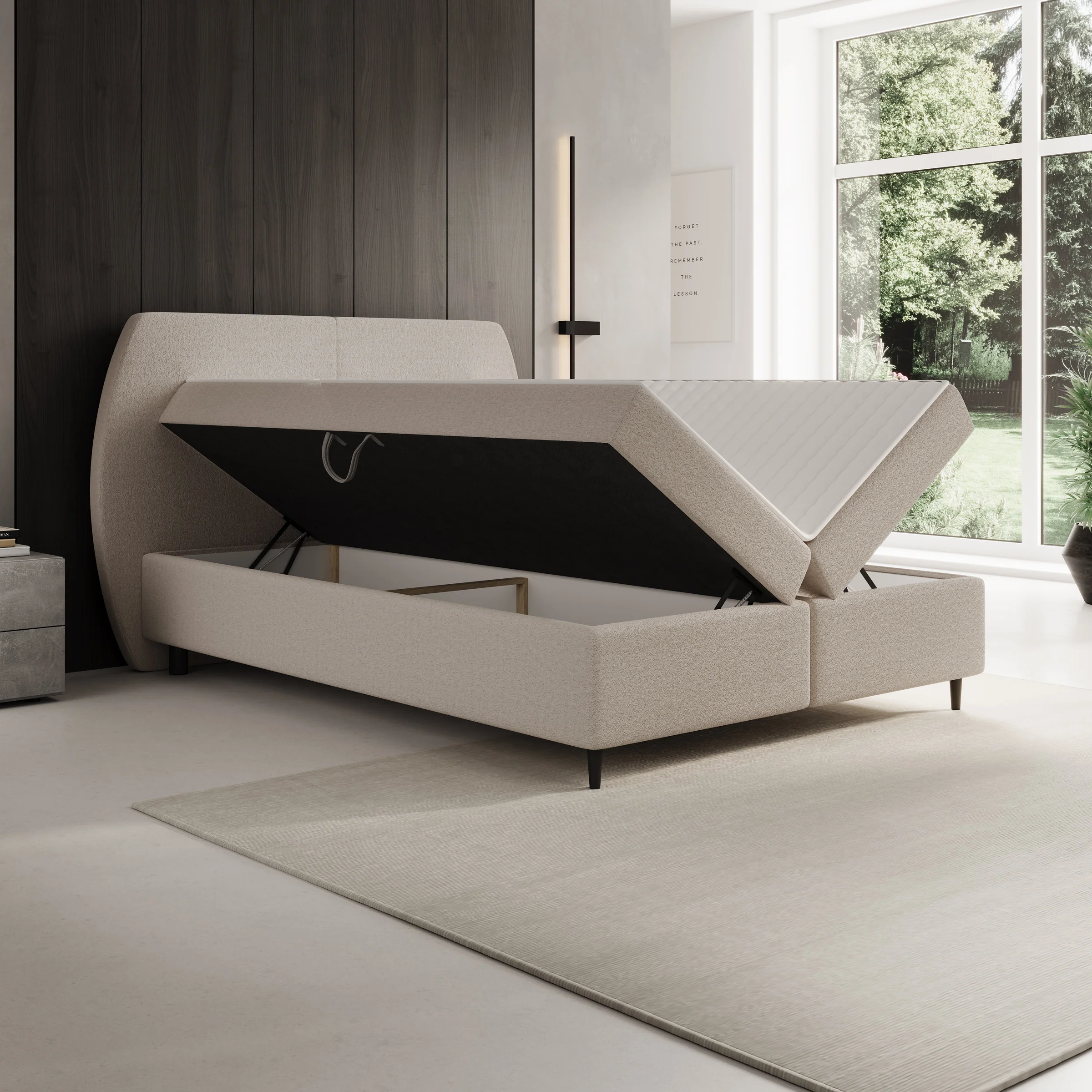 Marvella - Boxspring met opbergruimte - Stof taupe - 160x200 - Image 2