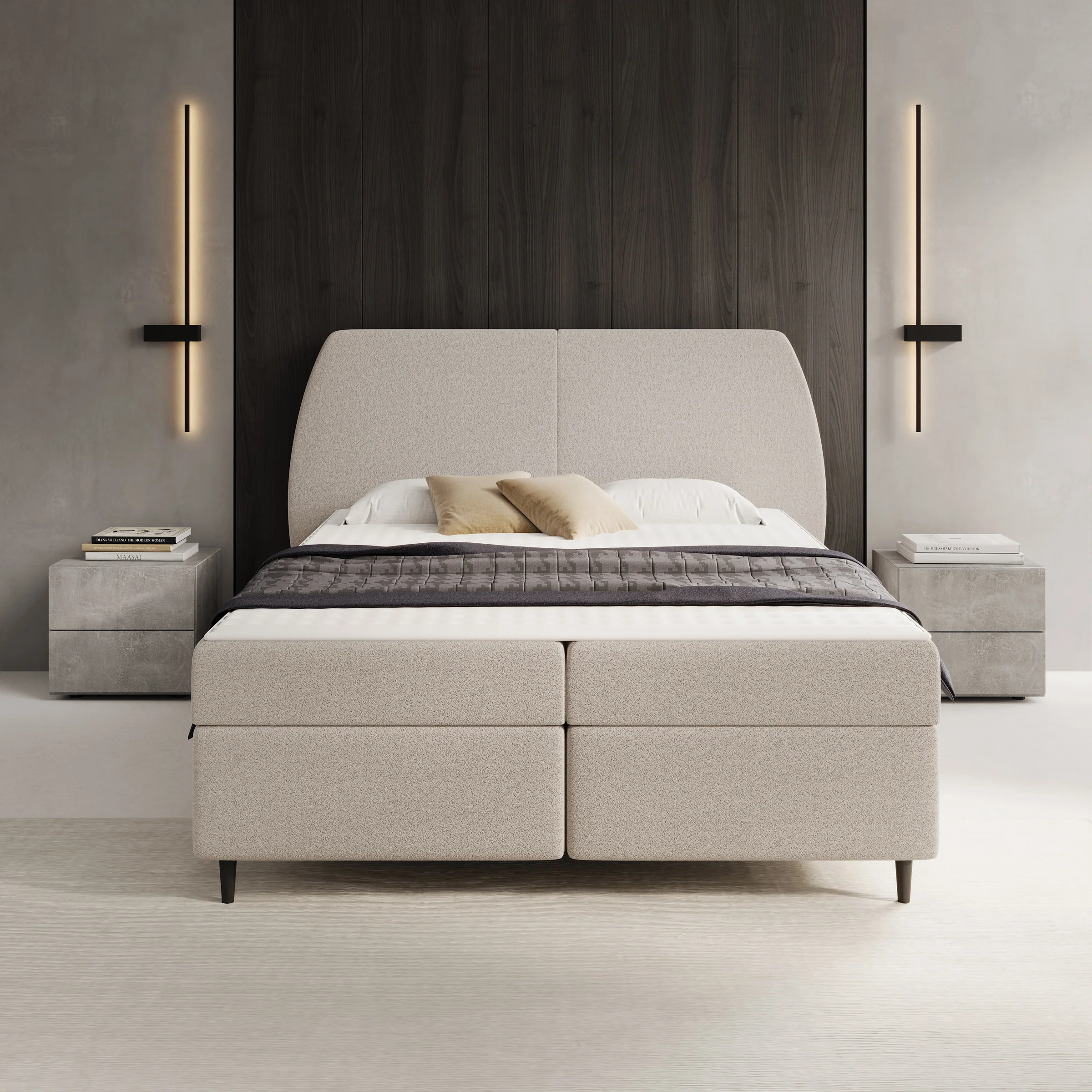 Marvella - Boxspring met opbergruimte - Stof taupe - 160x200 - Image 3