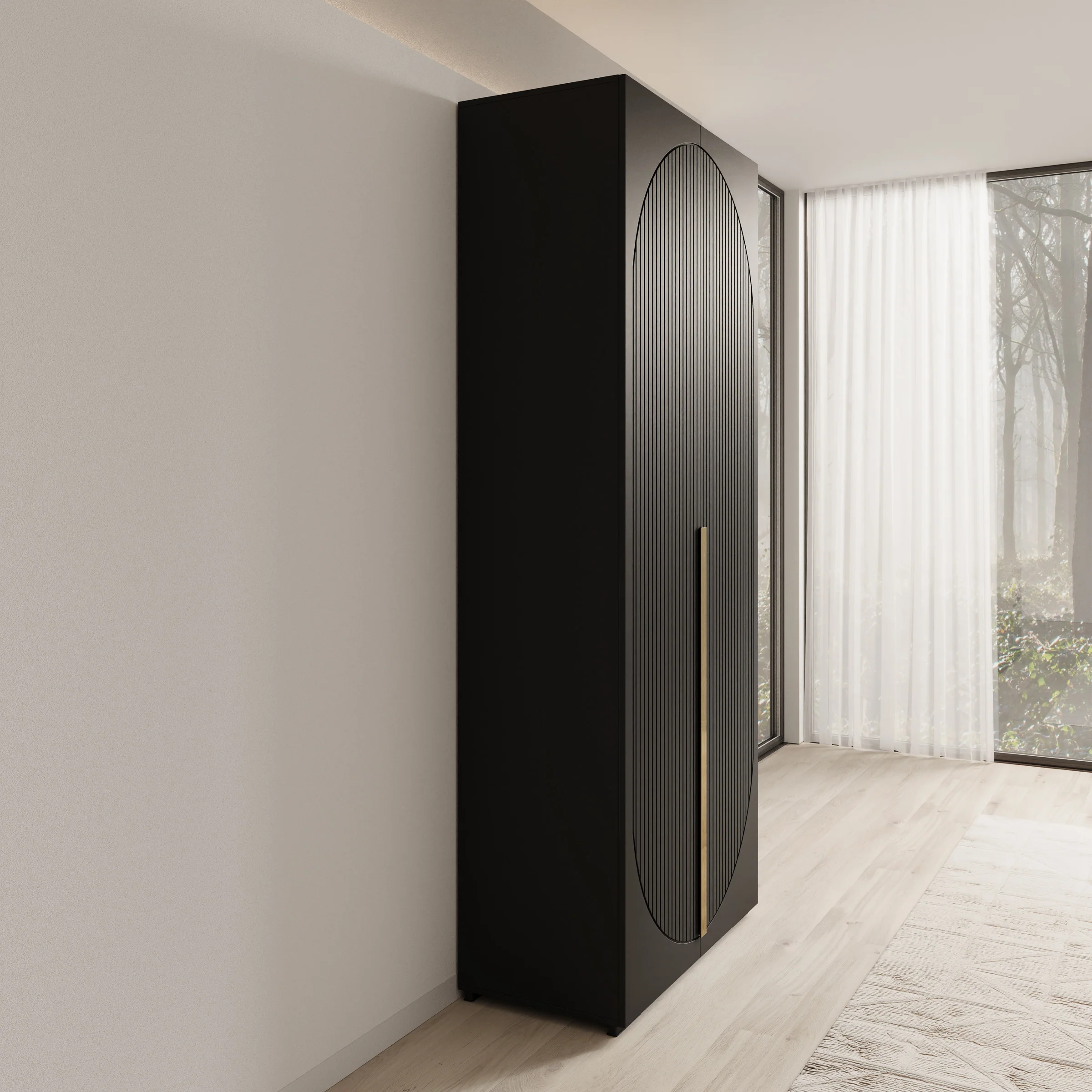 Mayfair - Kledingkast 2-deurs - Zwart - 100x47x237 cm - Image 4