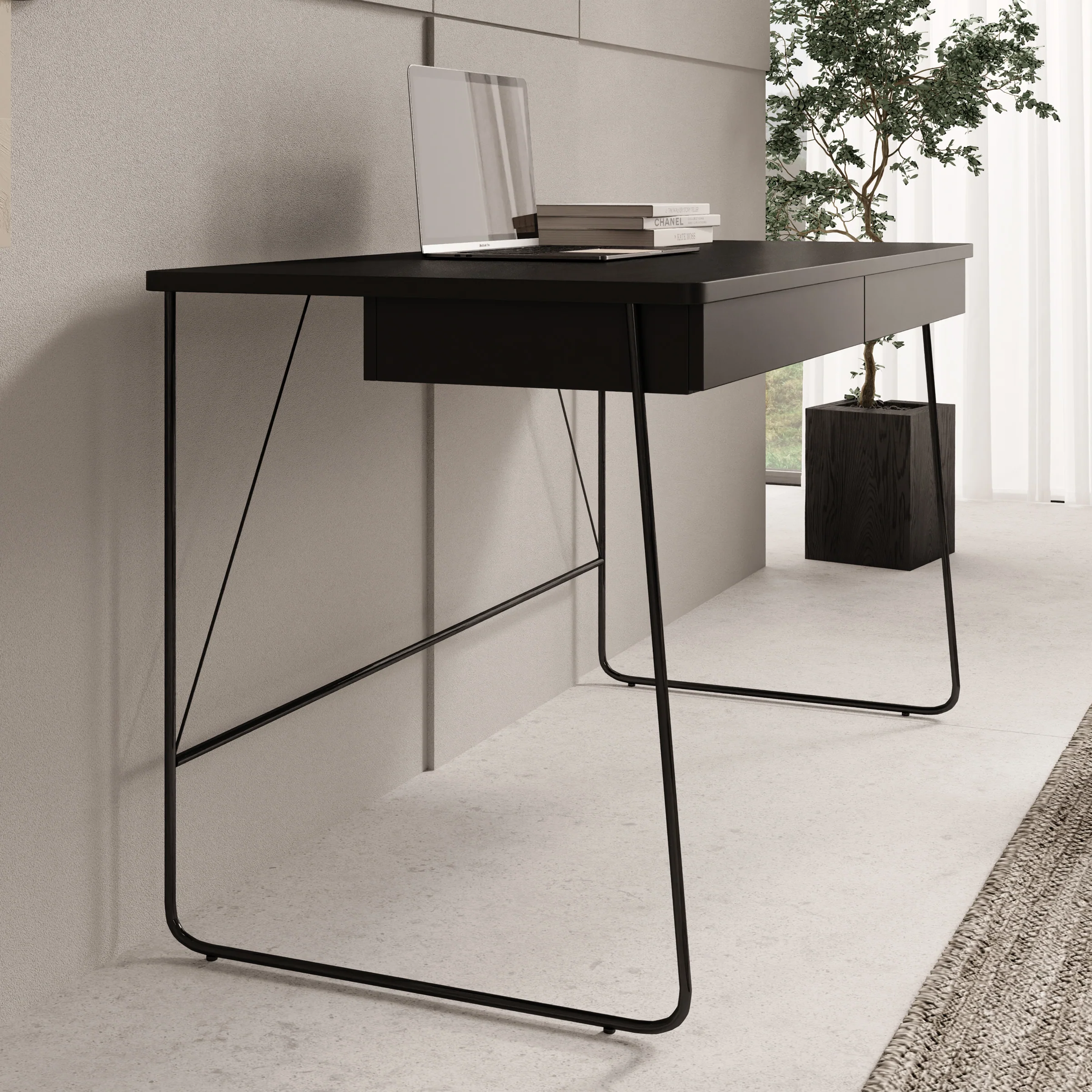Medea - Bureau - Zwart - 135x67x77 cm - Image 4
