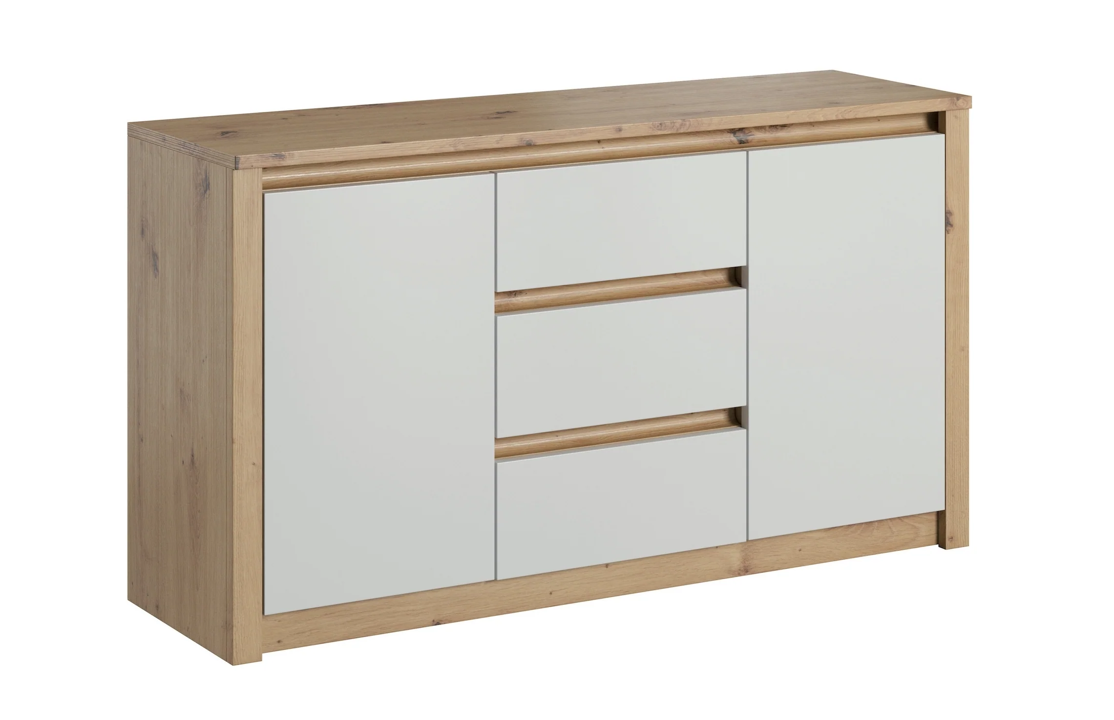 Melody - Dressoir - Wit/eiken - 140x43x80 cm - Image 6