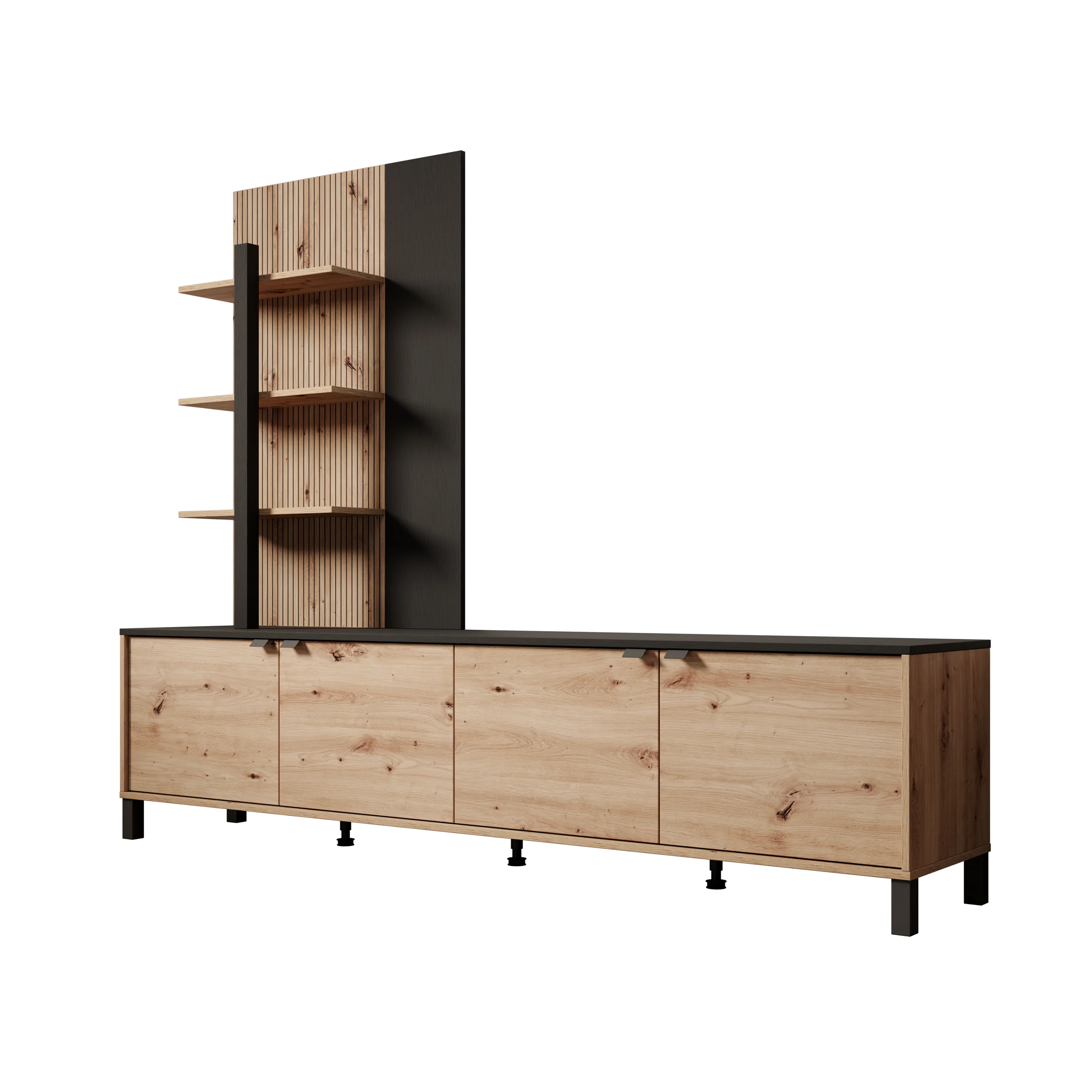 Merlo - Wandmeubel - Eikenpatroon - 208x40x167 cm - Image 7