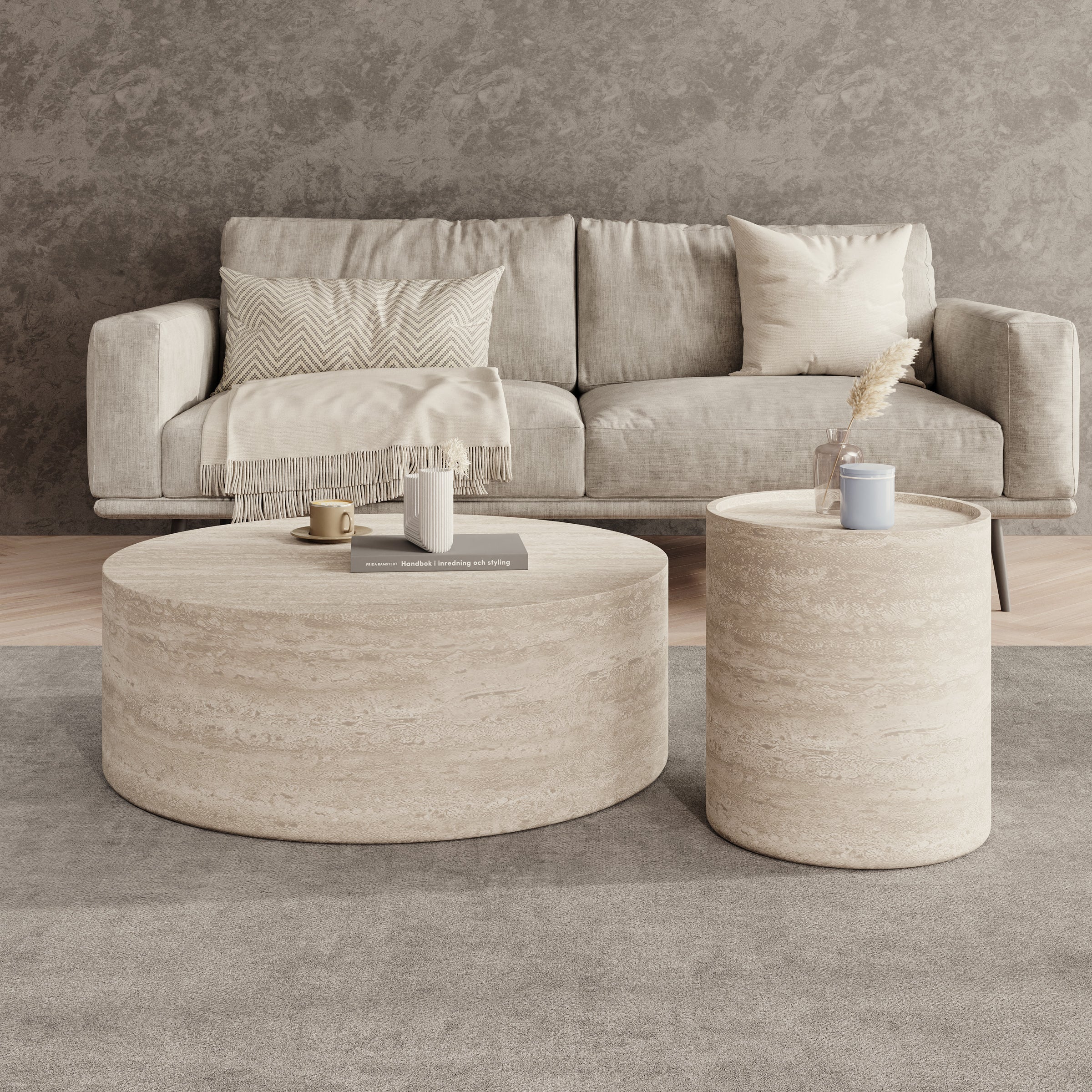 Mesa - Salontafel set van 2 - Travertin - 90x32 cm - Image 2