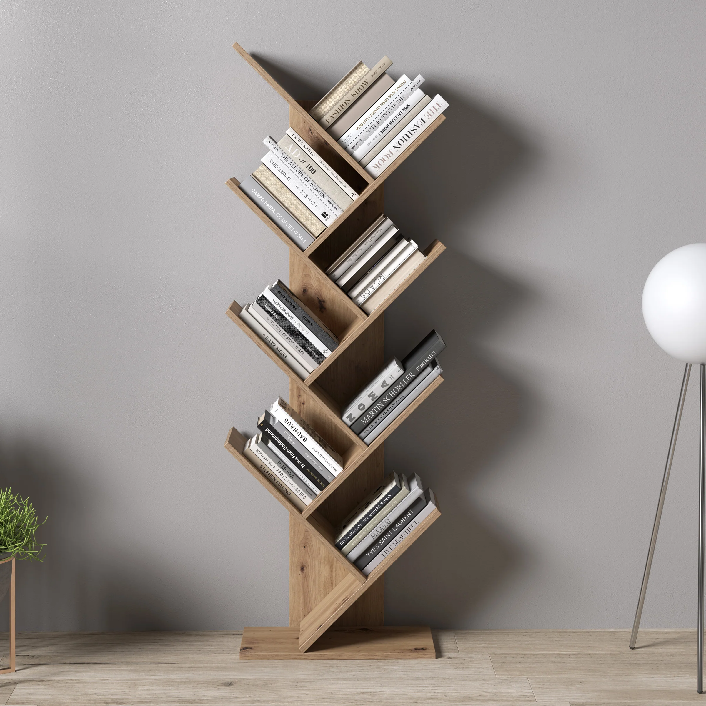 Mirabelle - Boekenkast - Eikenpatroon - 49x24x149 cm - Image 2