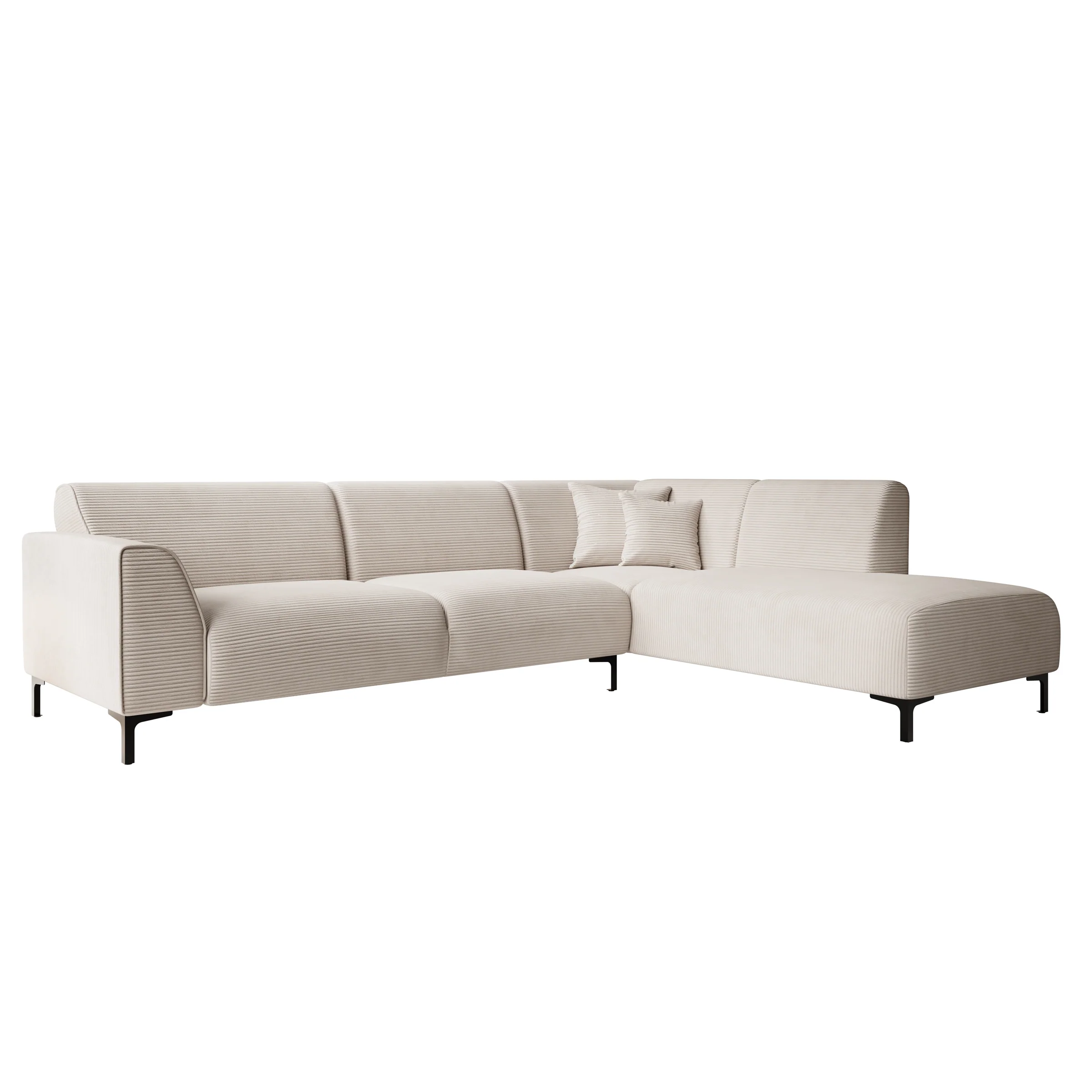 Moana - Hoekbank 4-zits met chaise longue - Ribstof beige - Rechts - Image 5
