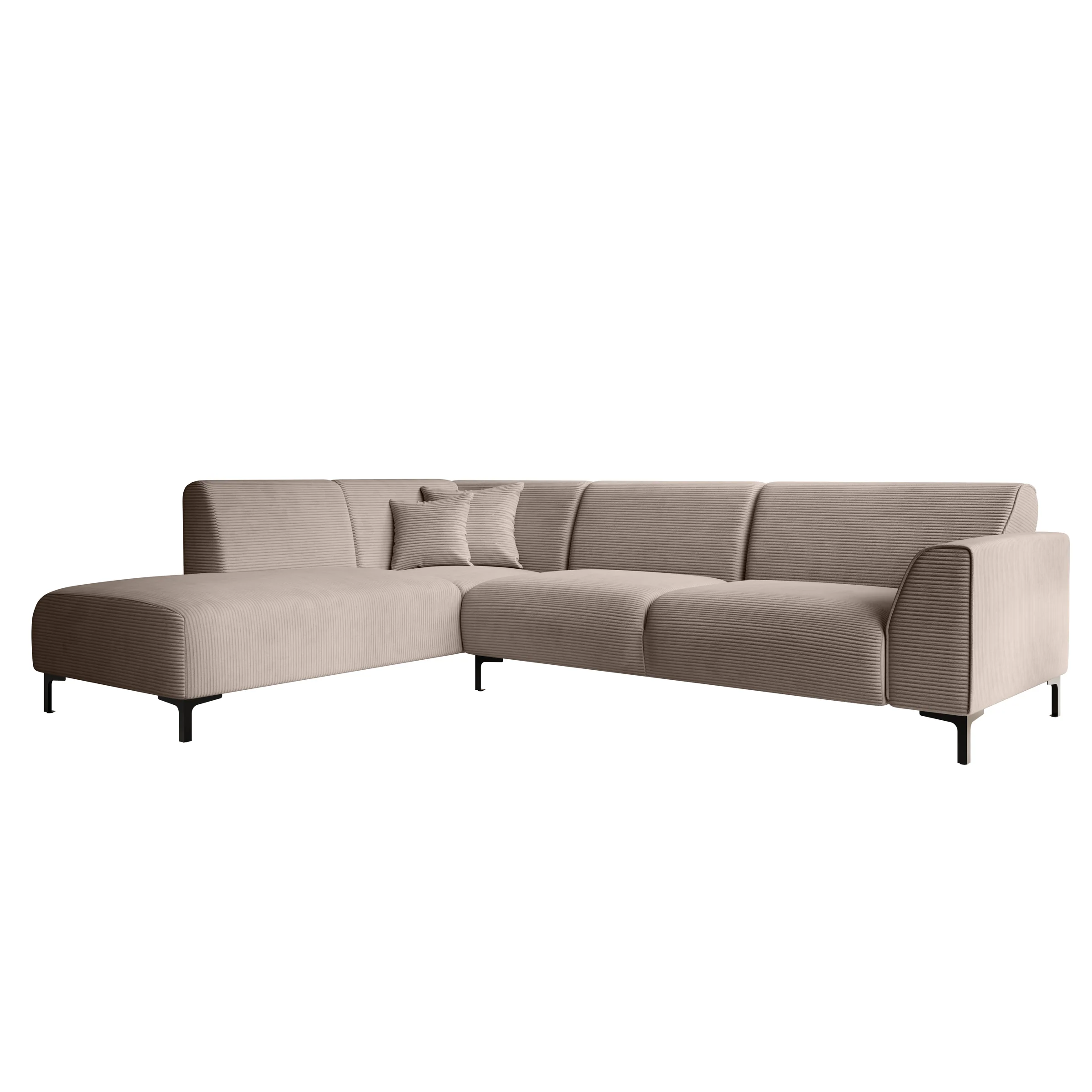 Moana - Hoekbank 4-zits met chaise longue - Ribstof bruin - Links - Image 5