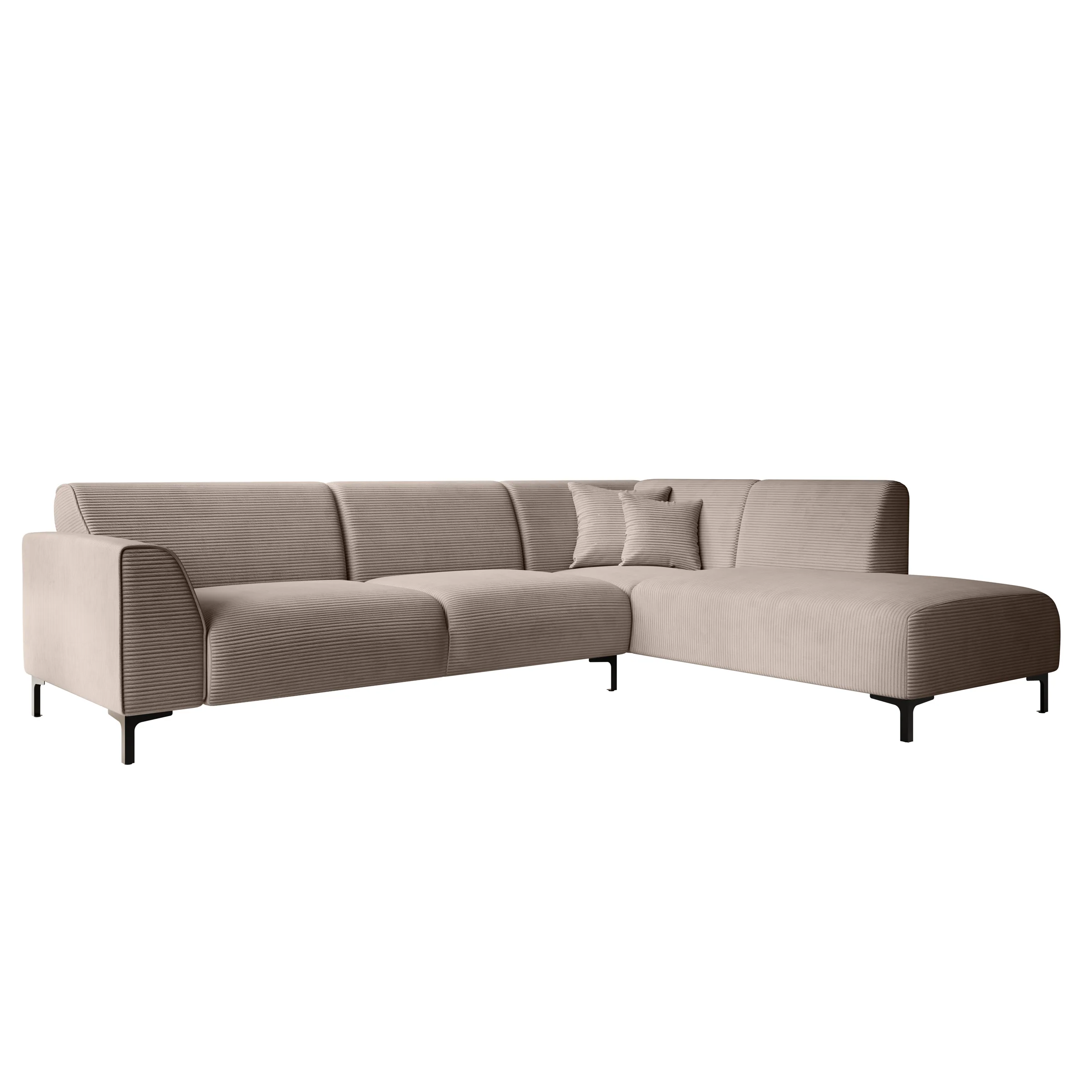 Moana - Hoekbank 4-zits met chaise longue - Ribstof bruin - Rechts - Image 5