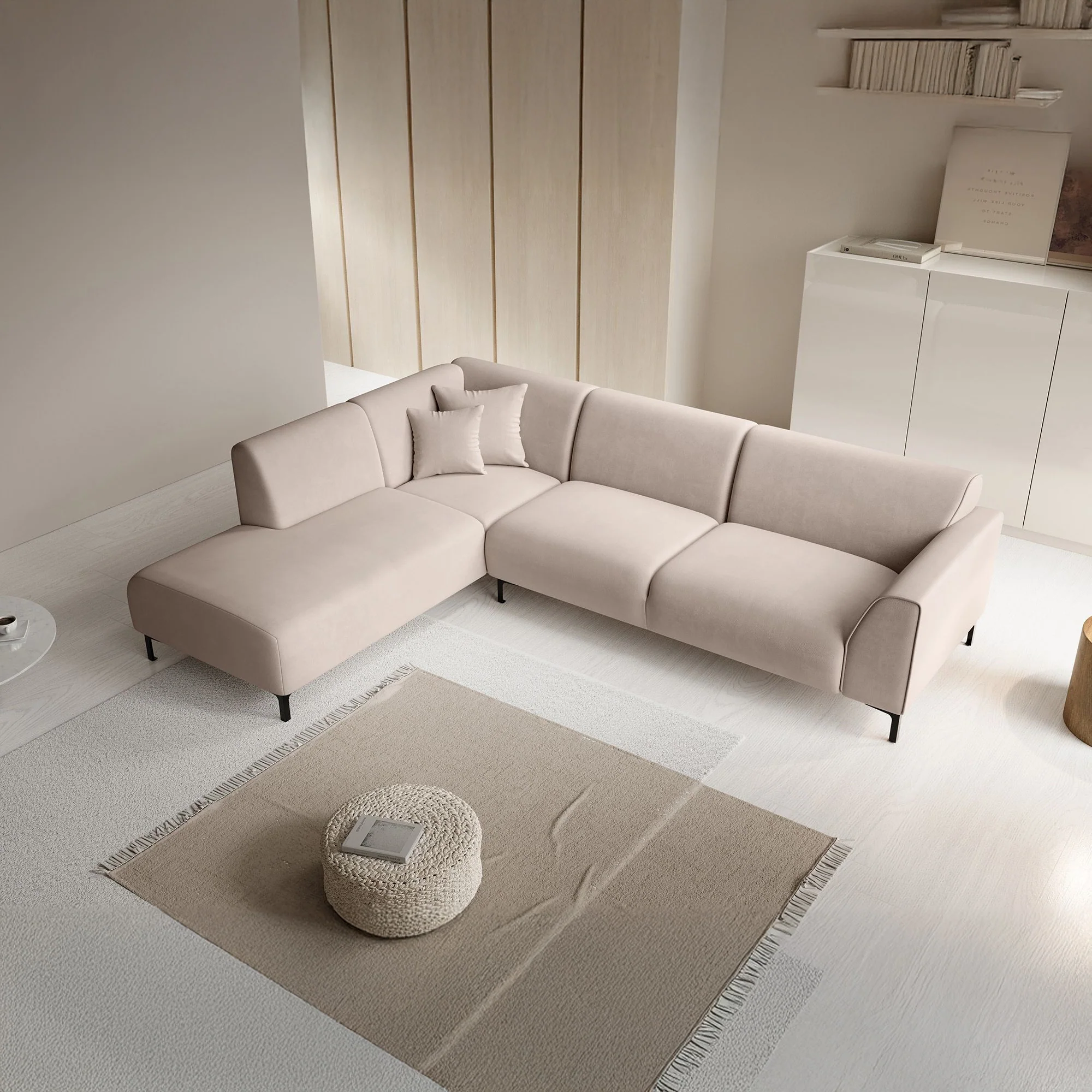 Moana - Hoekbank 4-zits met chaise longue - Stof beige - Links - Image 3