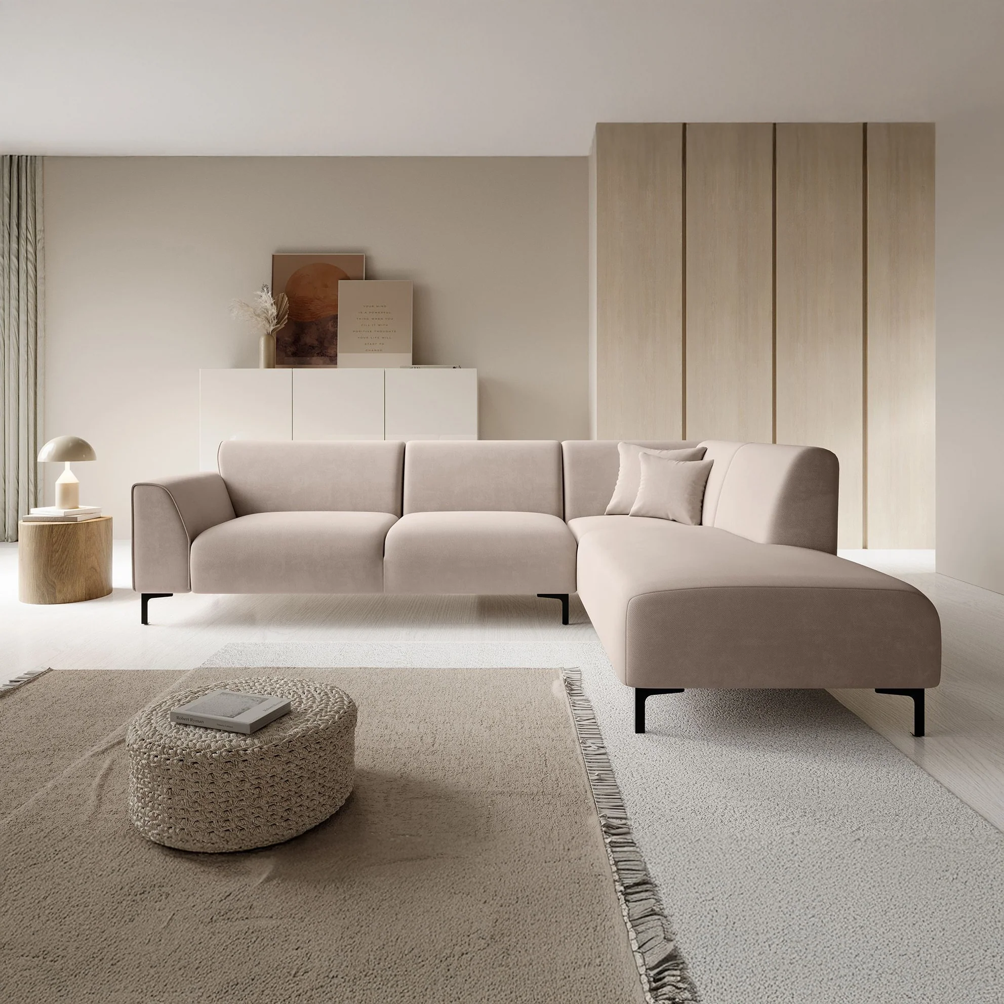 Moana - Hoekbank 4-zits met chaise longue - Stof beige - Rechts - Image 2