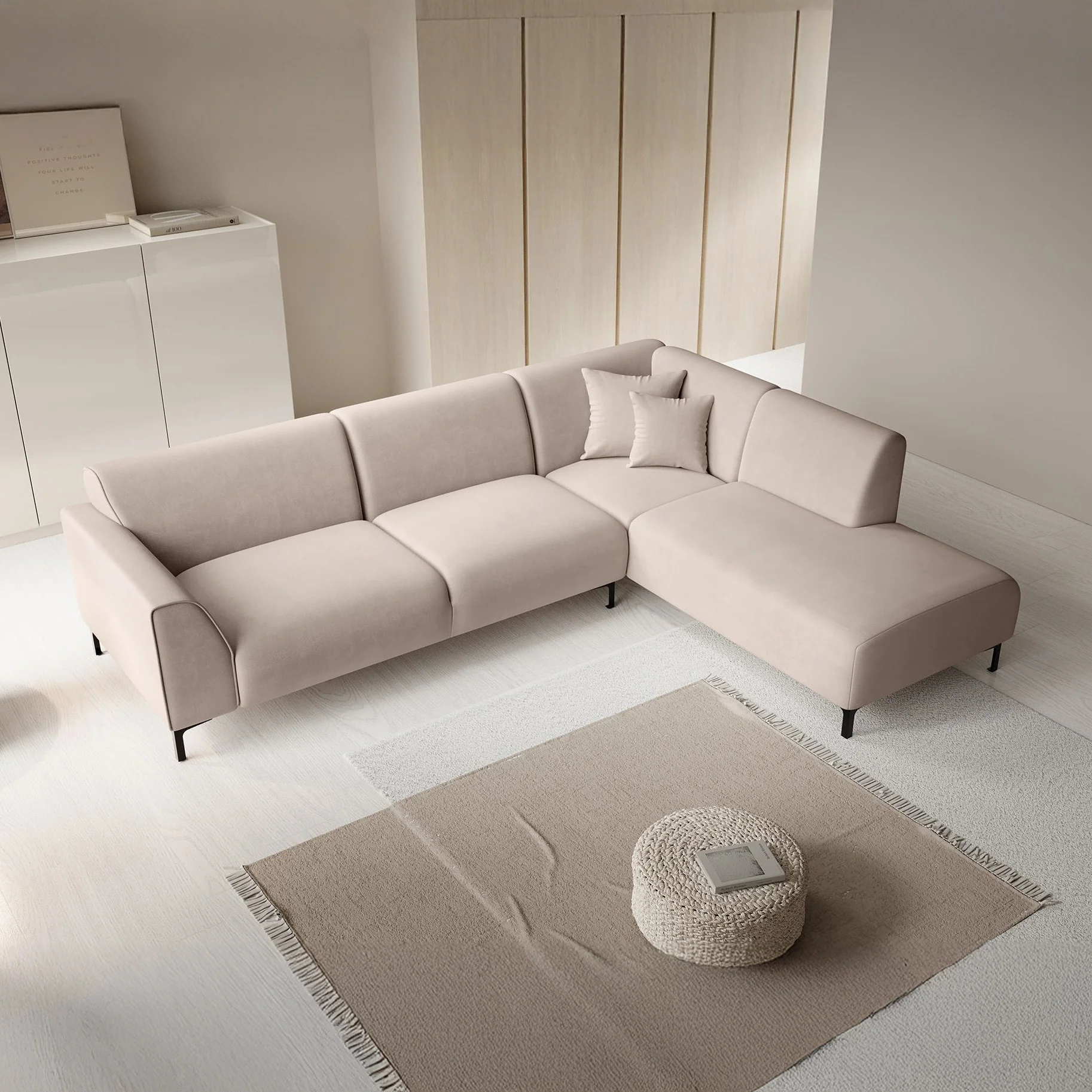 Moana - Hoekbank 4-zits met chaise longue - Stof beige - Rechts - Image 3