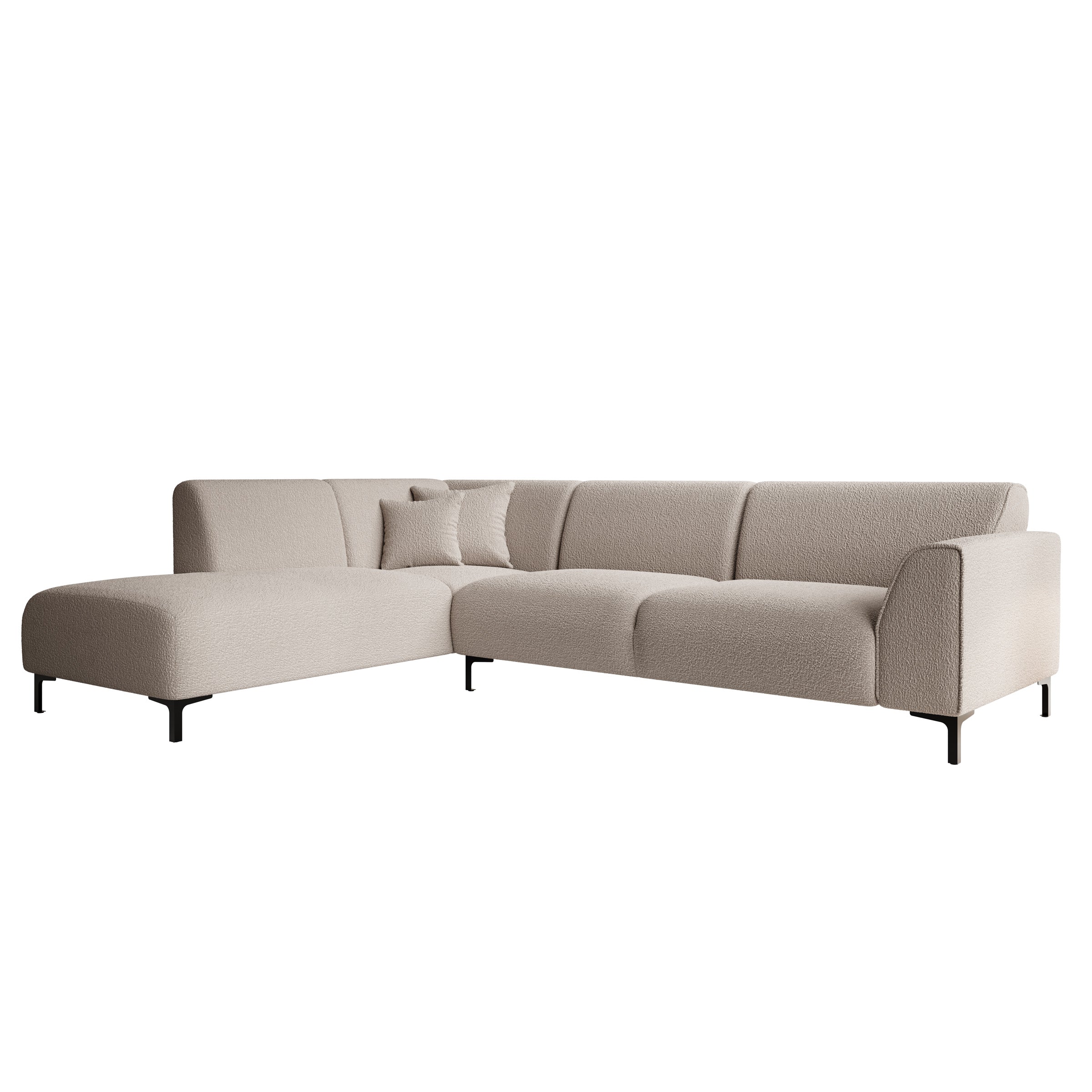 Moana - Hoekbank 4-zits met chaise longue - Teddystof beige - Links - Image 5
