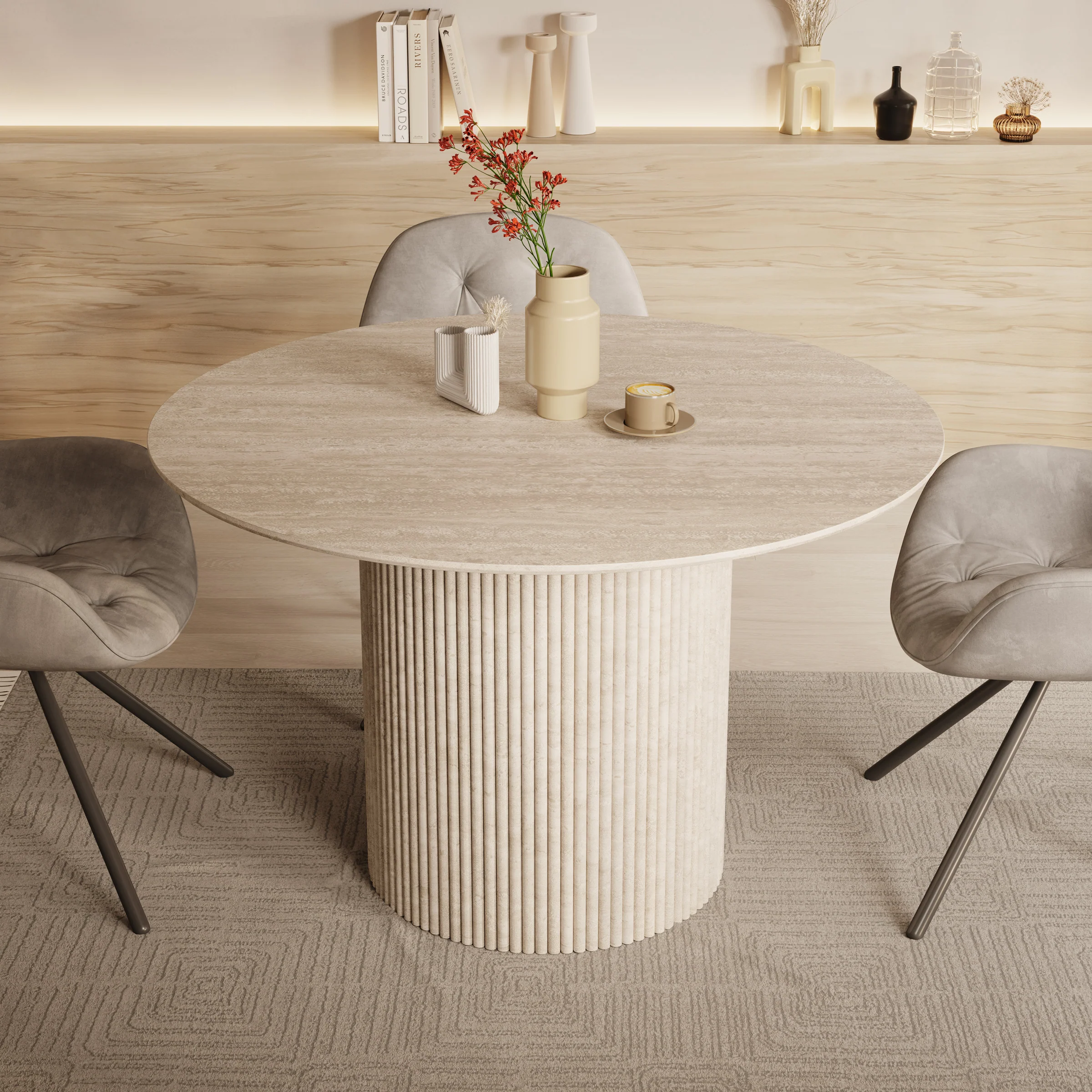 Modena - Eetkamertafel - Travertin - 120x120x76 cm - Image 2