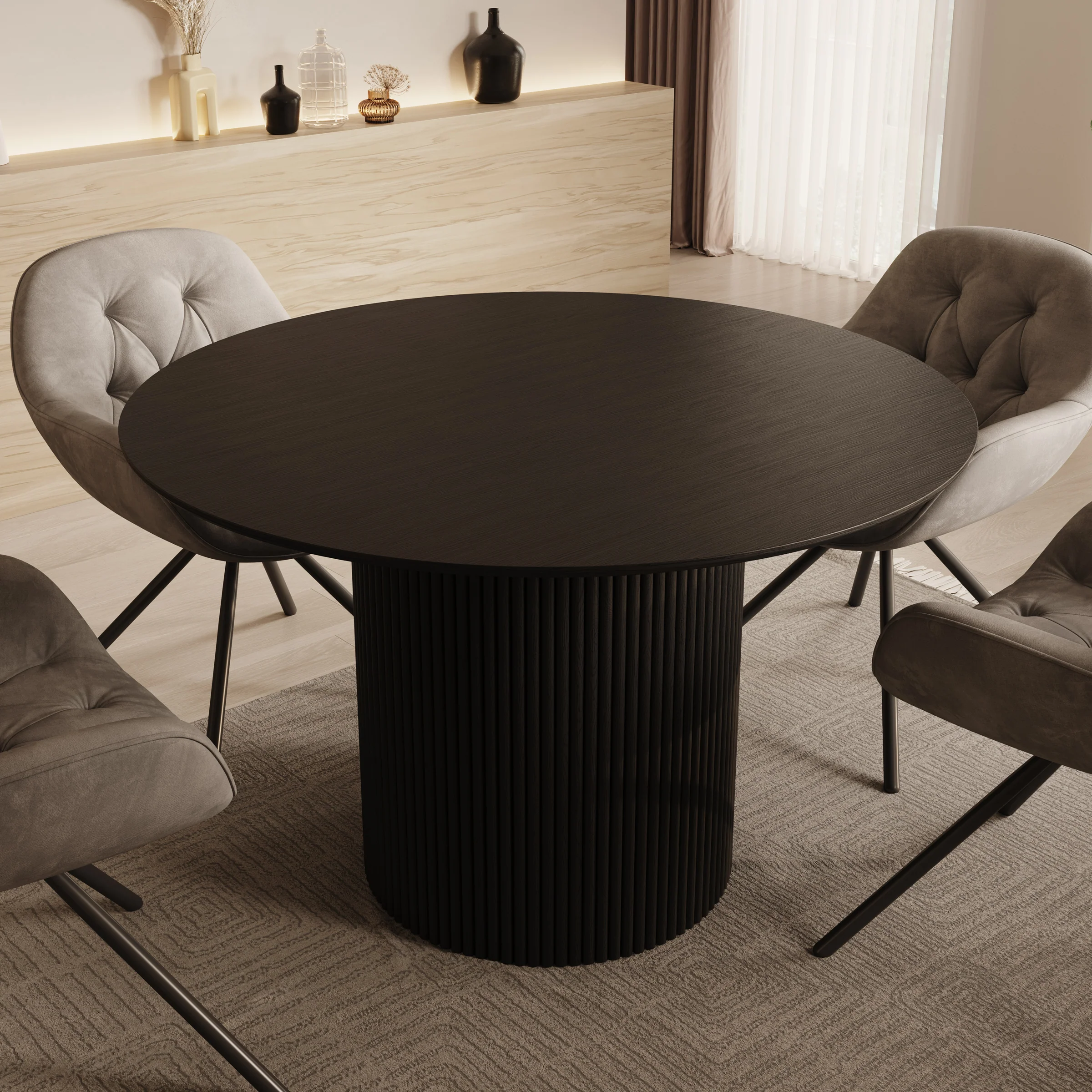 Modena - Eetkamertafel - Zwart - 120x120x76 cm - Image 3