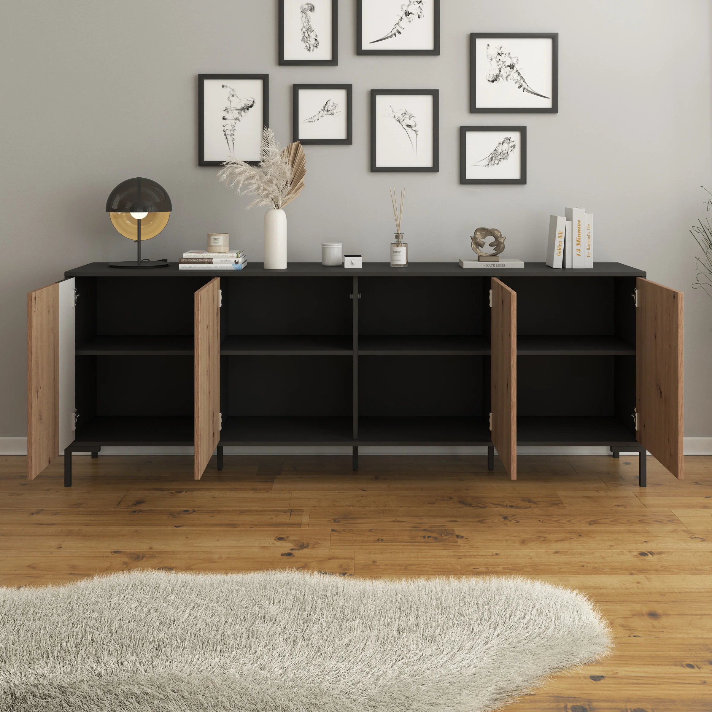 Molina - Dressoir - Eiken - 200x40x74 cm - Image 2