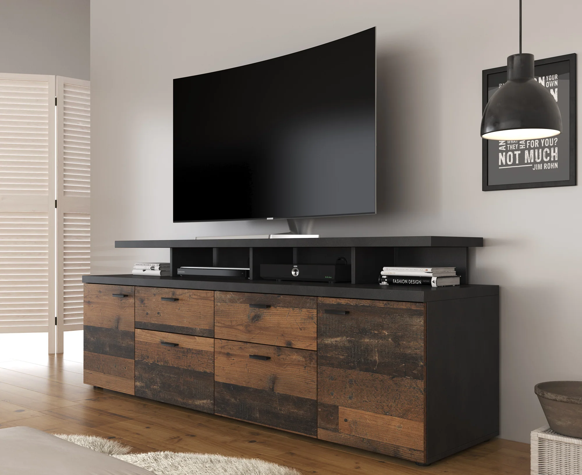 Molly - TV-Meubel - Old wood  - 180 cm