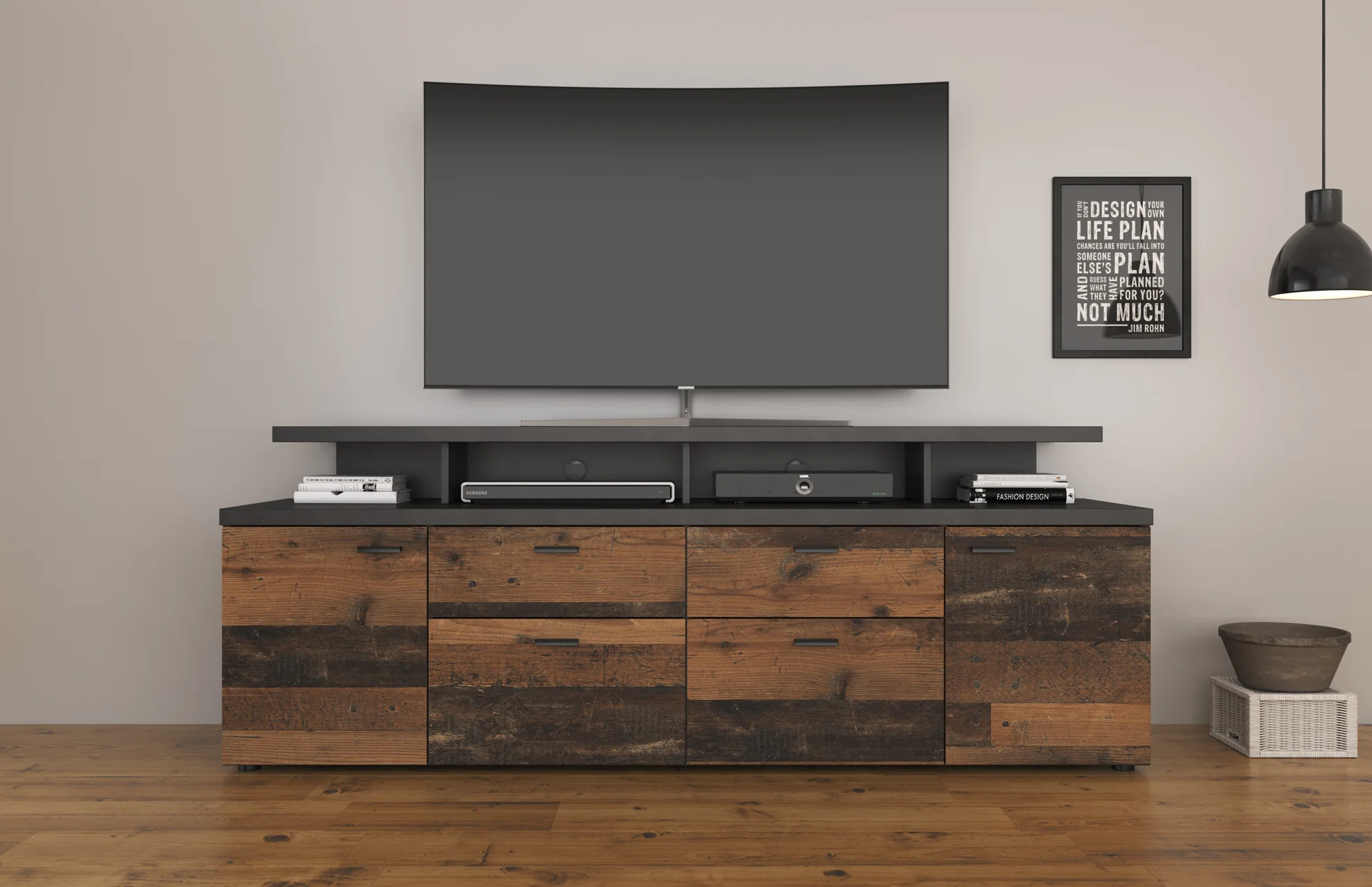 Molly - TV-Meubel - Old wood  - 180 cm - Image 2