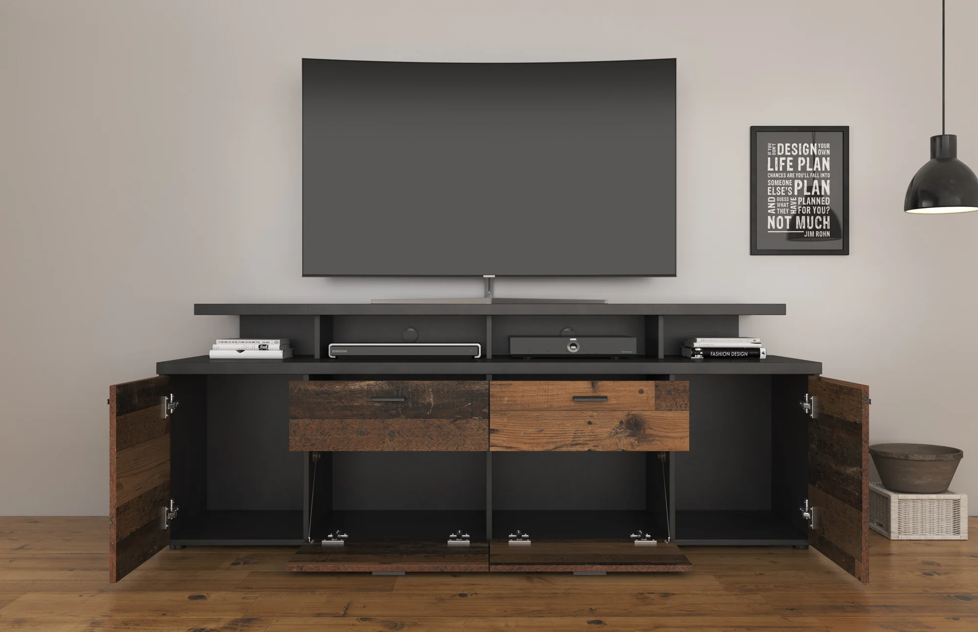 Molly - TV-Meubel - Old wood  - 180 cm - Image 3