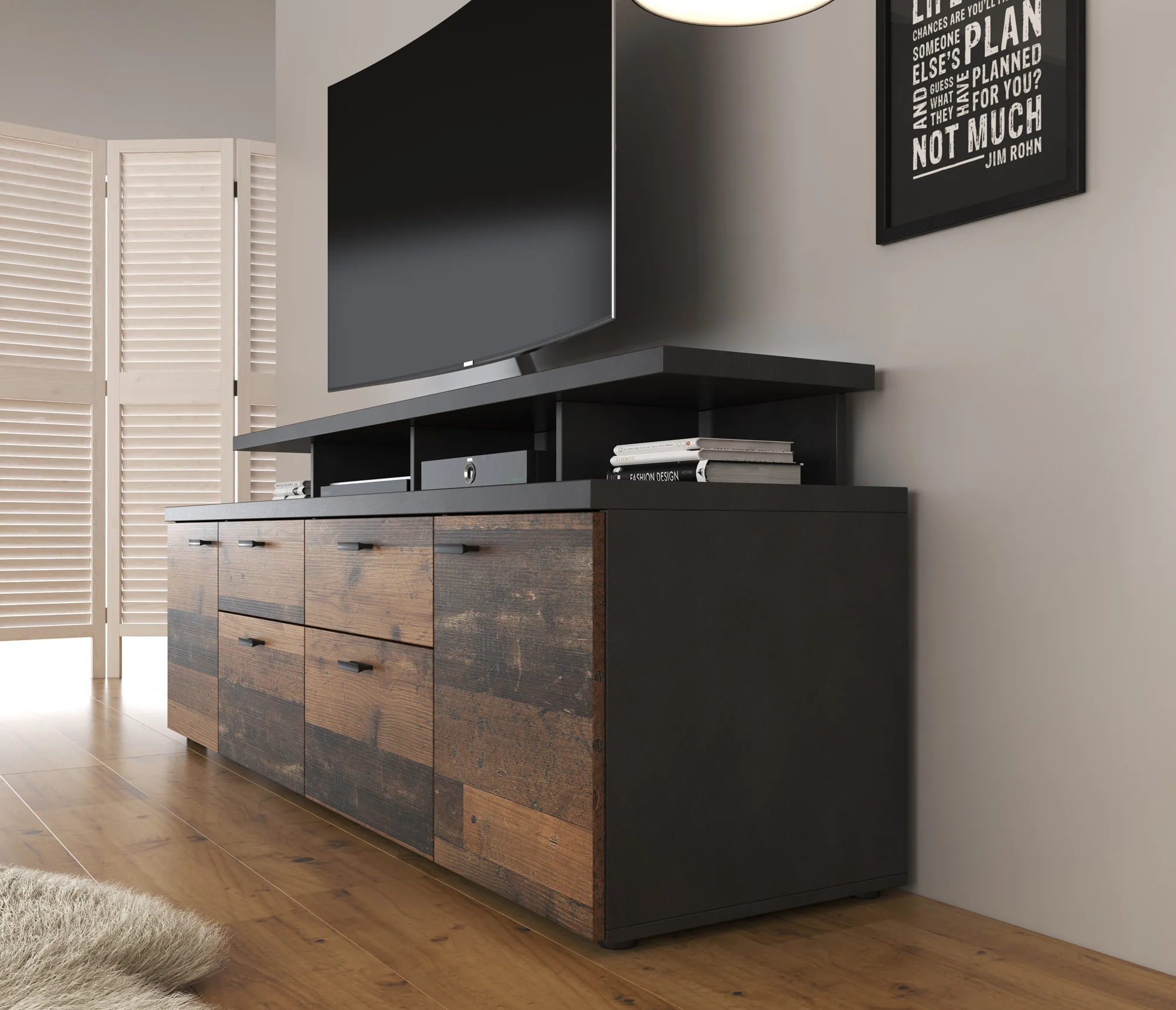 Molly - TV-Meubel - Old wood  - 180 cm - Image 4