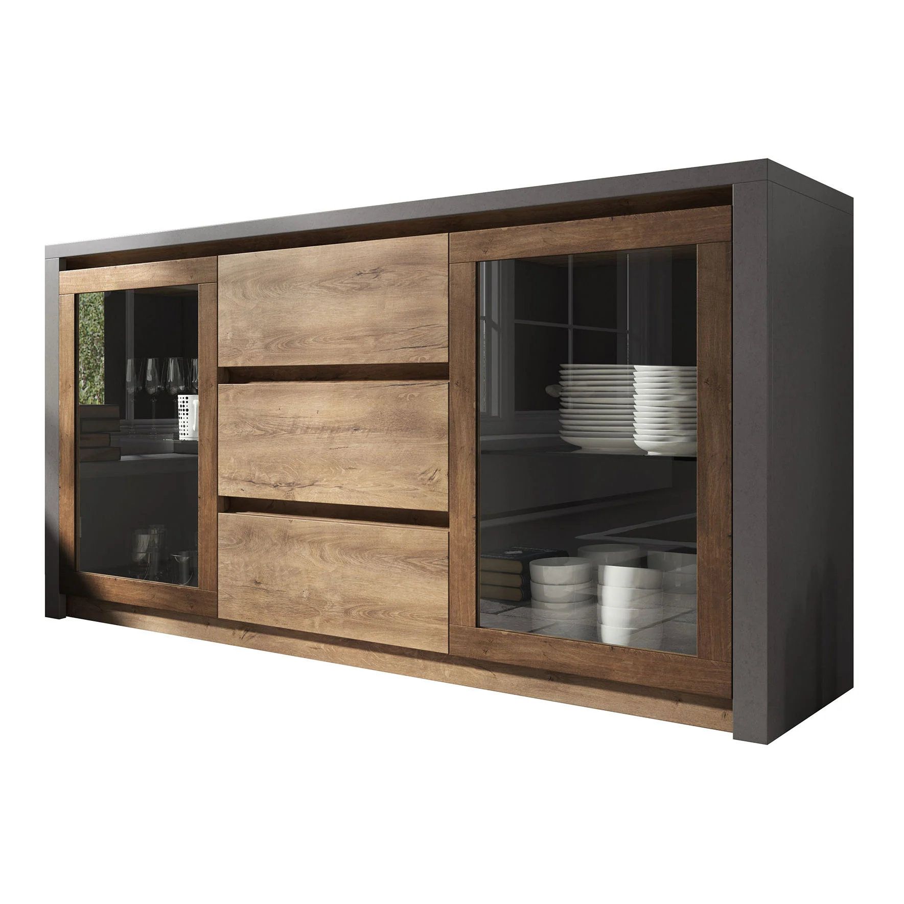Monaco 2 - Dressoir - Eiken/grijs - 140x43x80 cm - Image 7