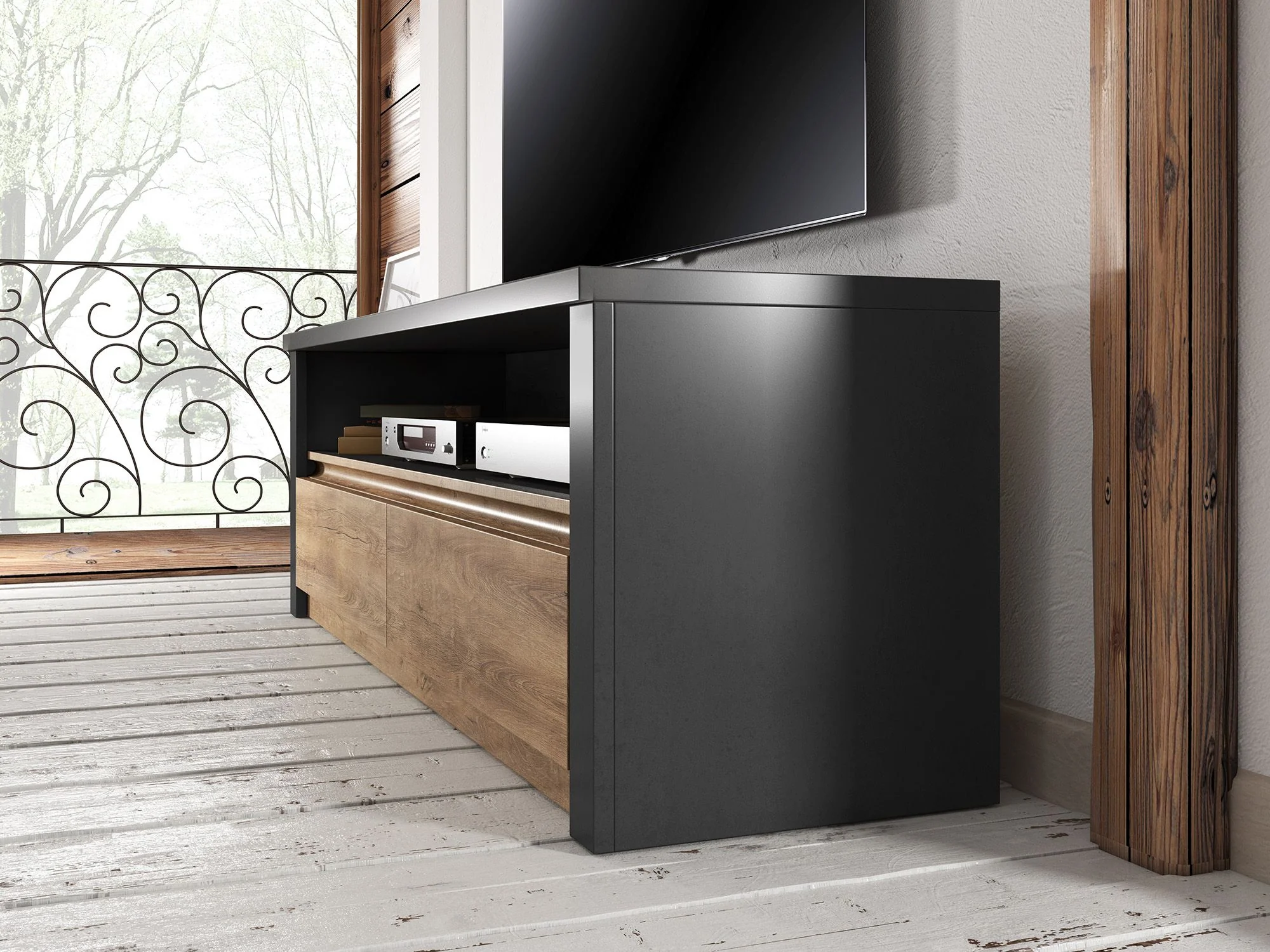 Monaco - TV-Meubel - Eiken/grijs - 130 cm - Image 4