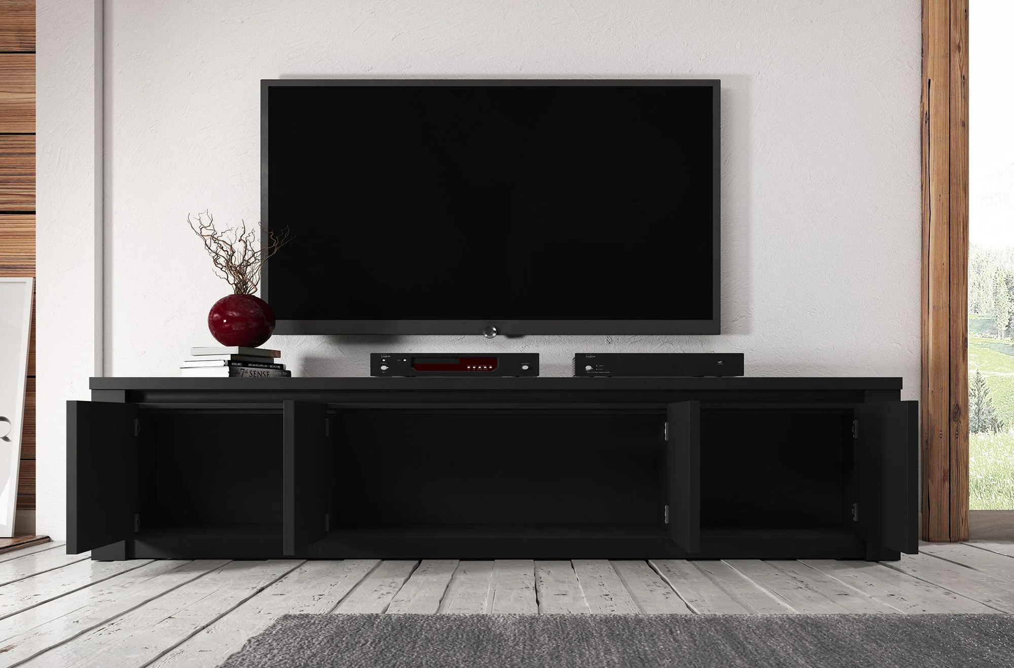 Monaco - TV-Meubel - Mat zwart  - 170 cm - Image 3