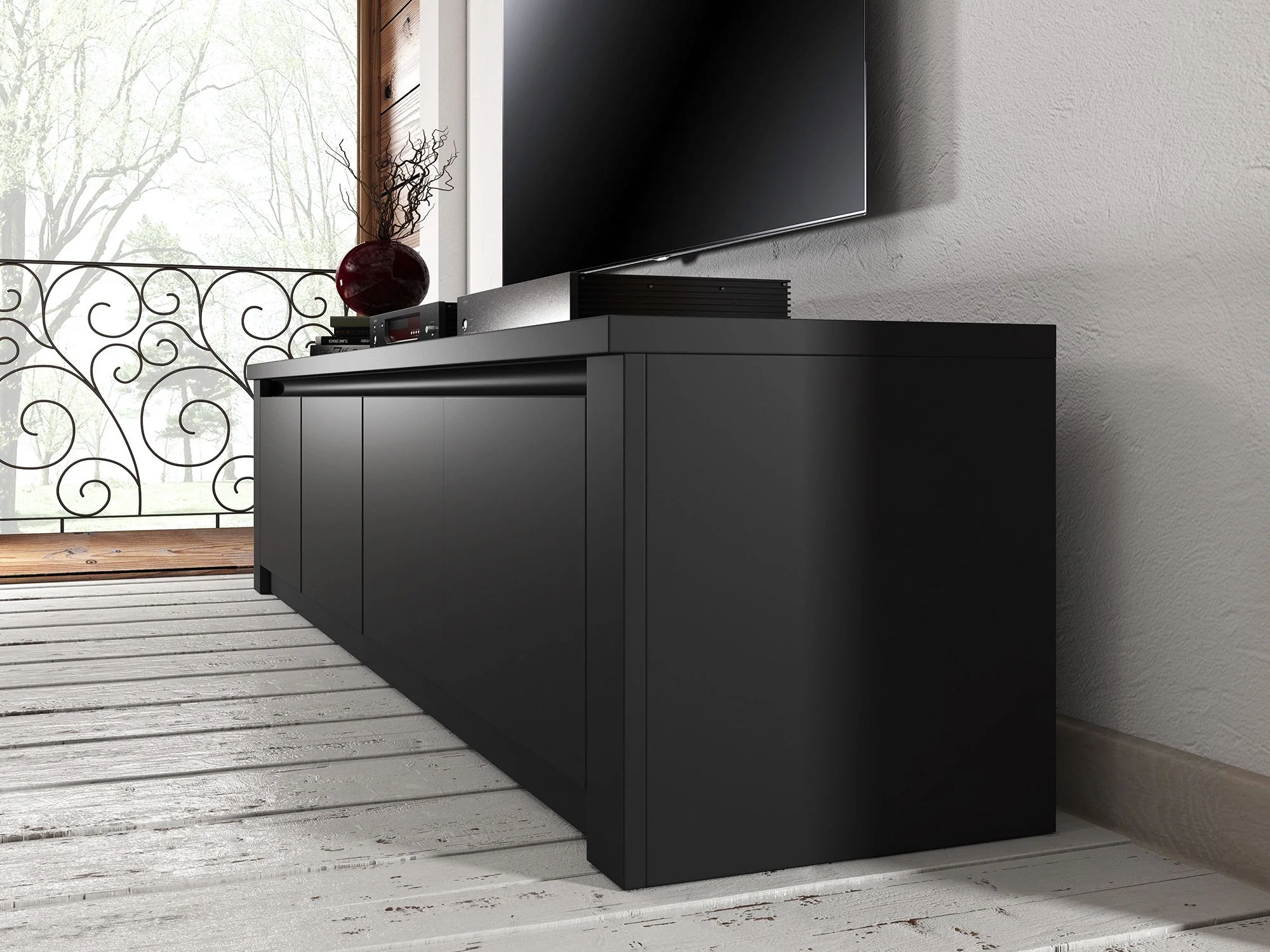 Monaco - TV-Meubel - Mat zwart  - 170 cm - Image 4