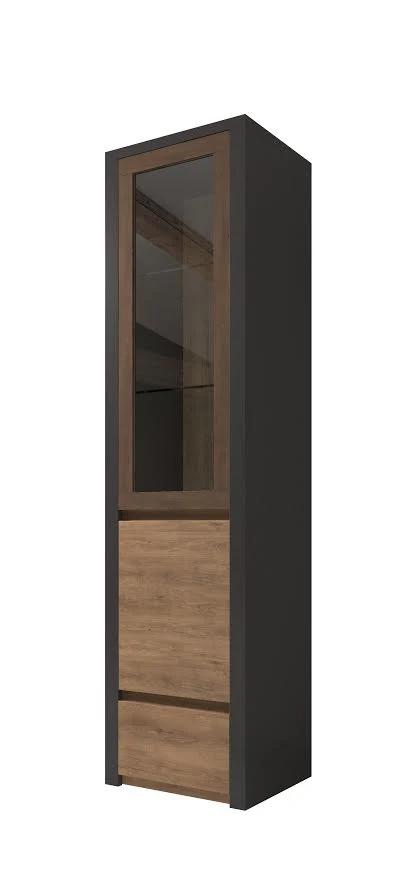 Monaco - Vitrinekast - Eiken/grijs - 50x43x197 cm - Image 6