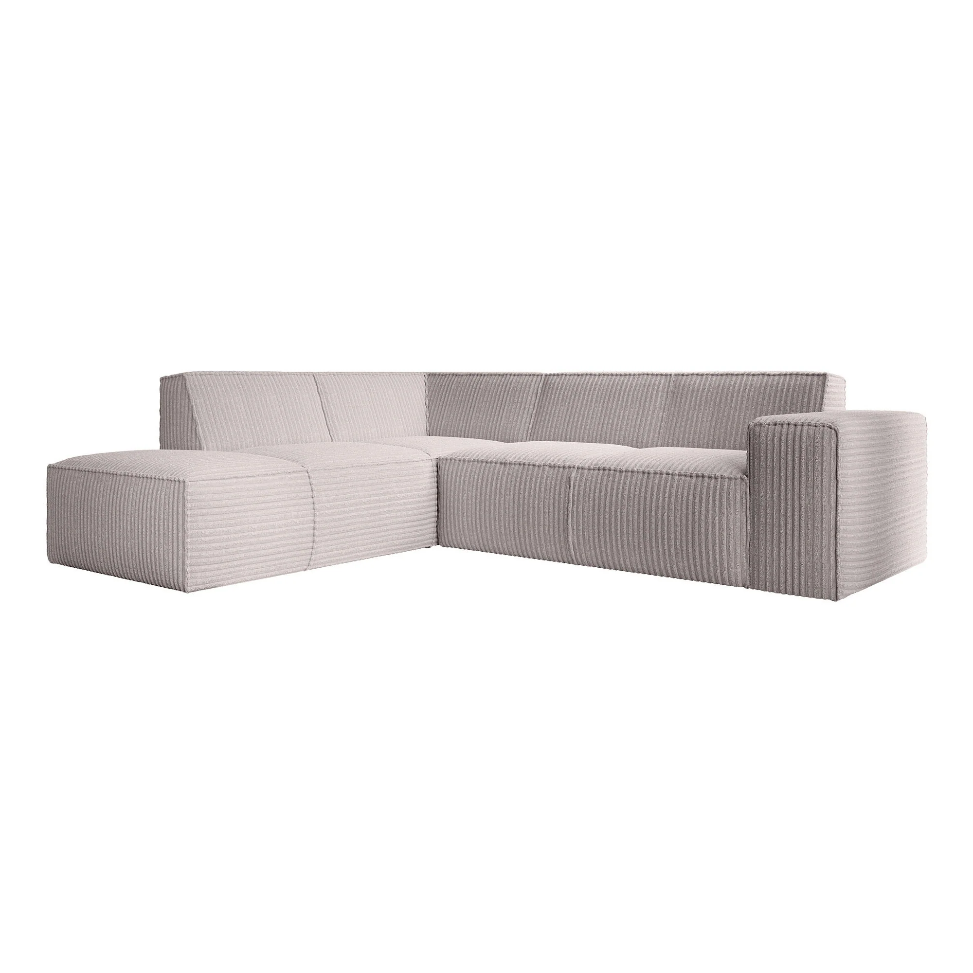 Monet - Hoekbank 4-zits met chaise longue - Fluffy ribstof beige - Links - Image 6