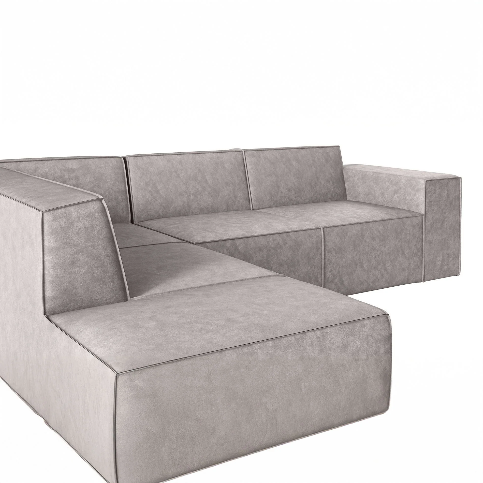 Monet - Hoekbank 4-zits met chaise longue - Kunstleer beige - Links - Image 4