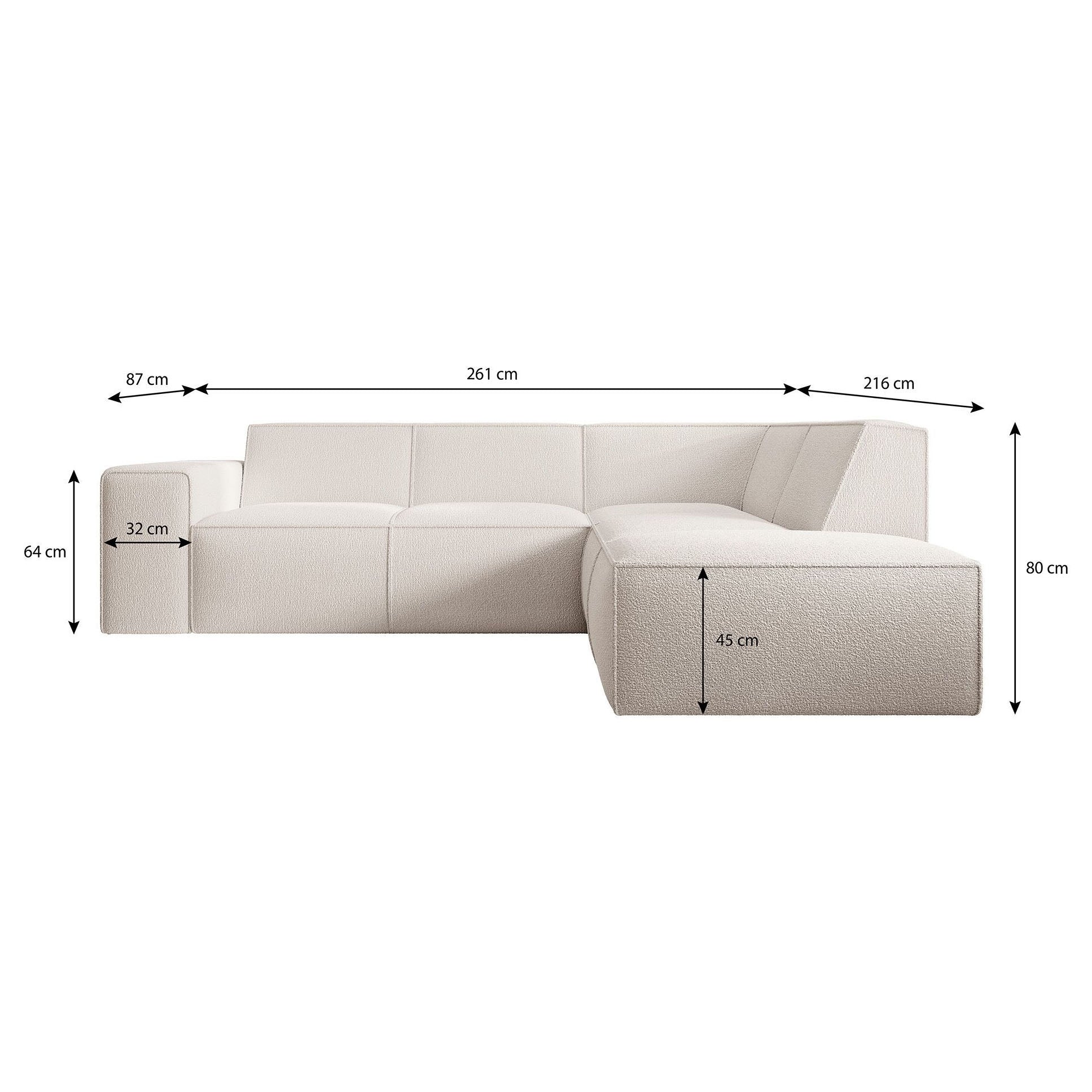Monet - Hoekbank 4-zits met chaise longue - Kunstleer cognac - Rechts - Image 8