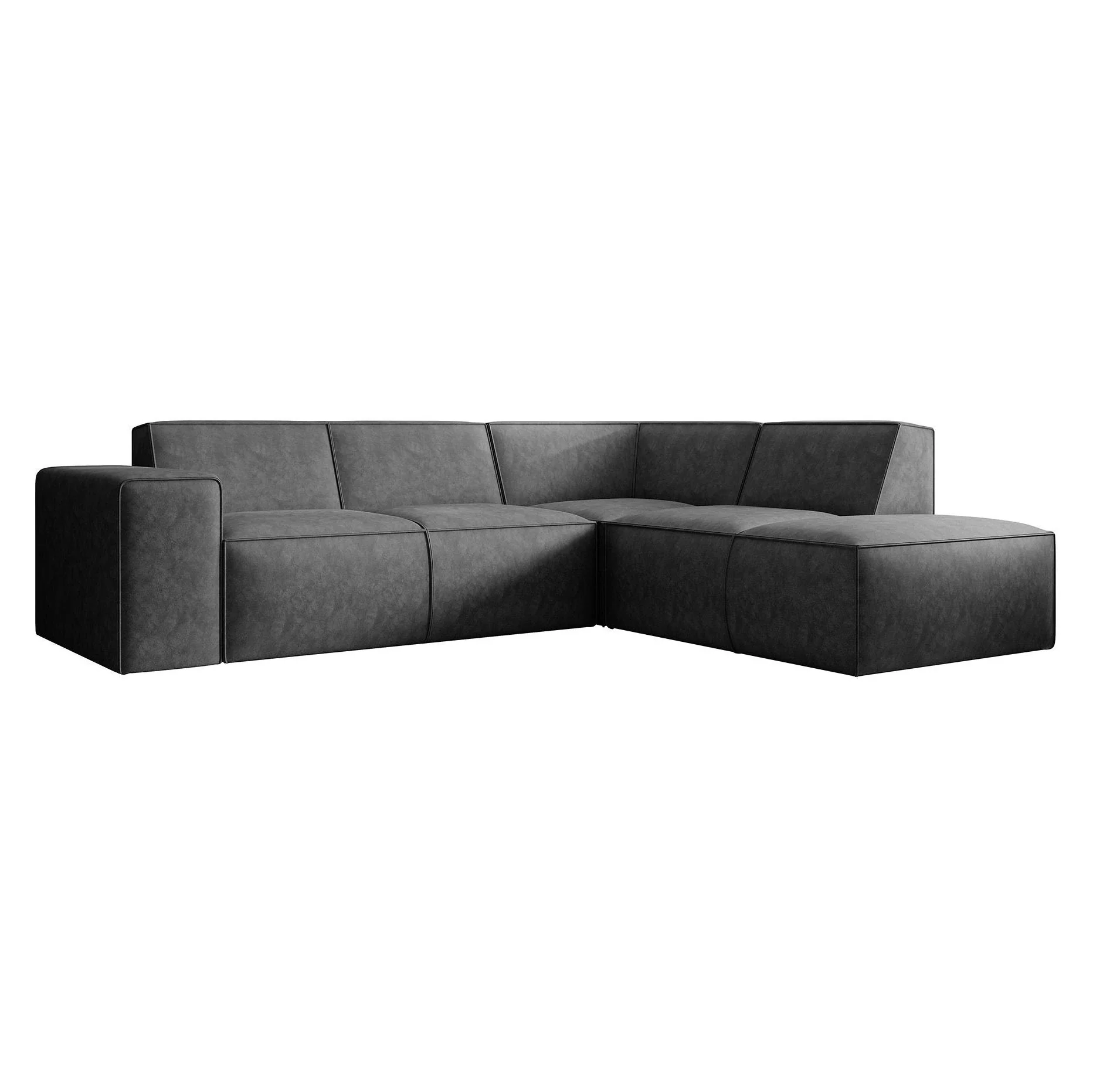 Monet - Hoekbank 4-zits met chaise longue - Kunstleer grijs - Rechts - Image 8