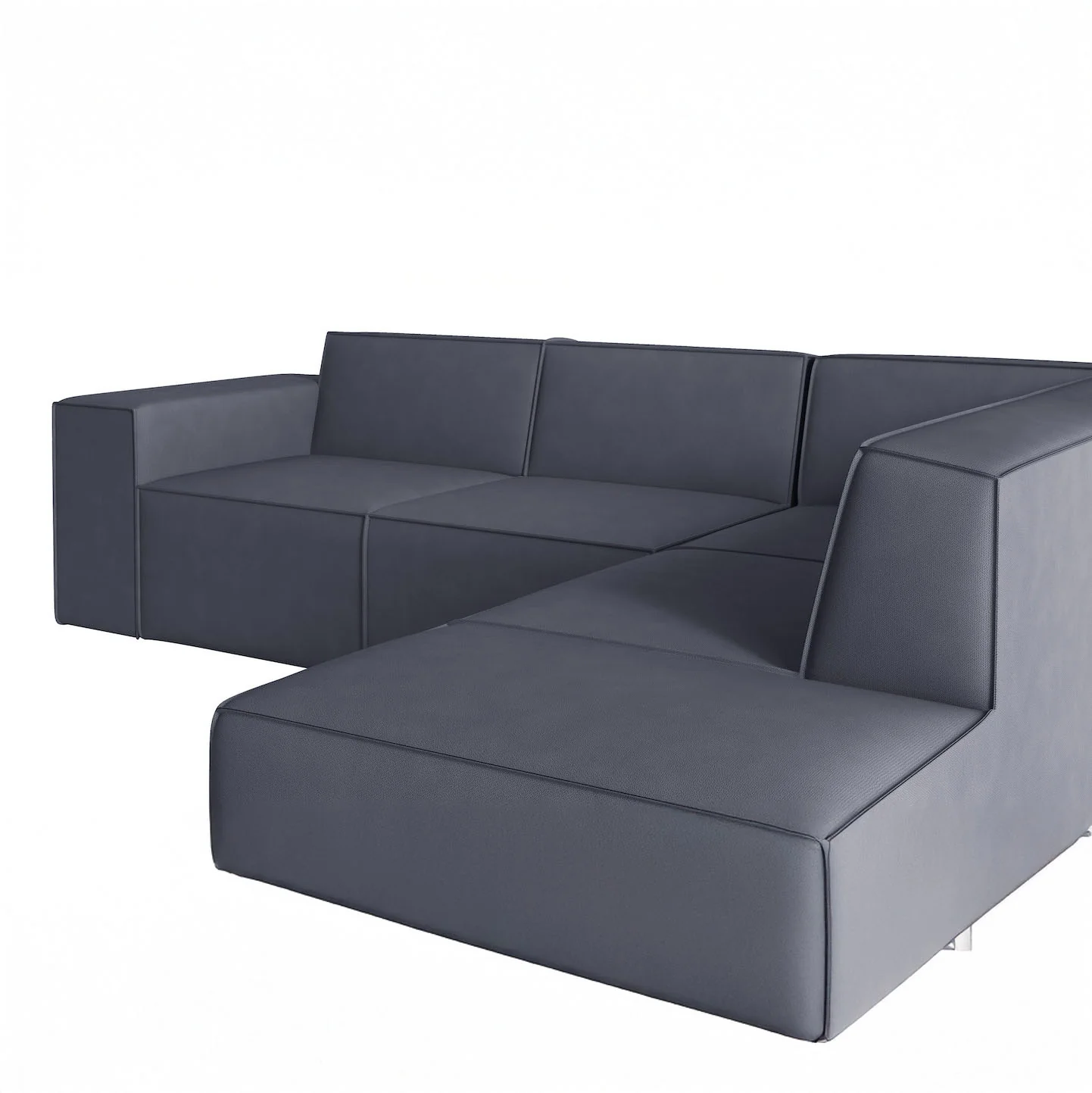Monet - Hoekbank 4-zits met chaise longue - Stof antraciet - Rechts - Image 4