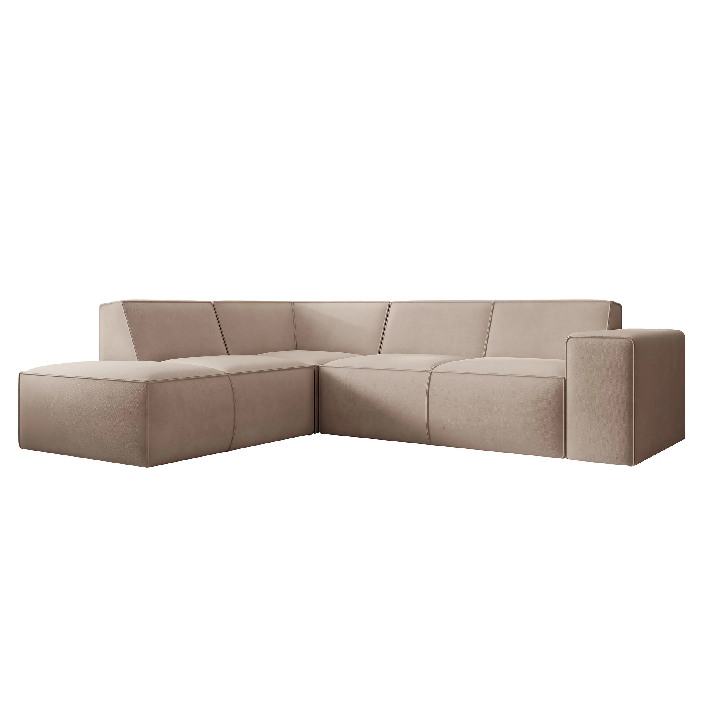 Monet - Hoekbank 4-zits met chaise longue - Stof beige - Links - 261x216x80 cm - Image 6
