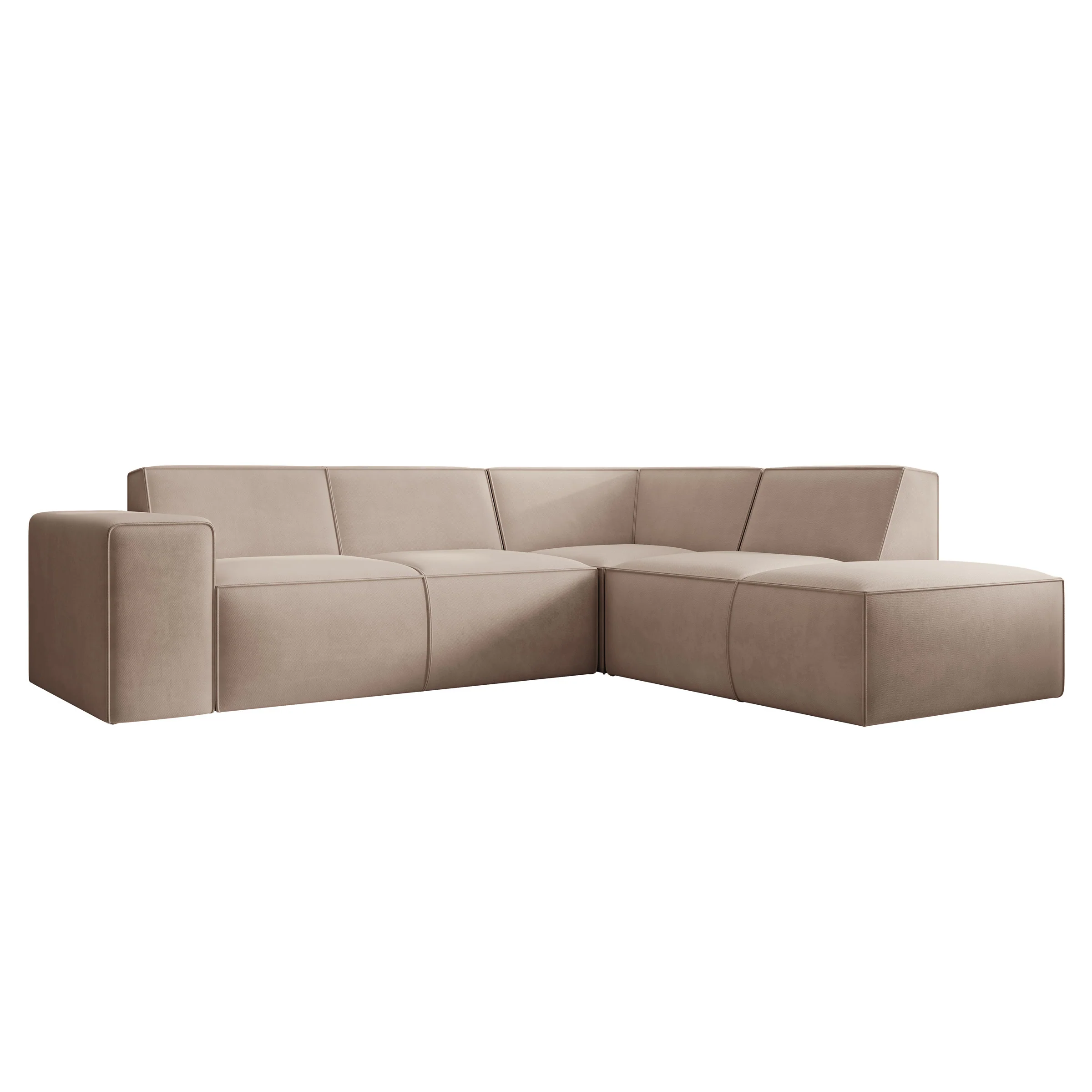Monet - Hoekbank 4-zits met chaise longue - Stof beige - Rechts - 261x216x80 cm - Image 6