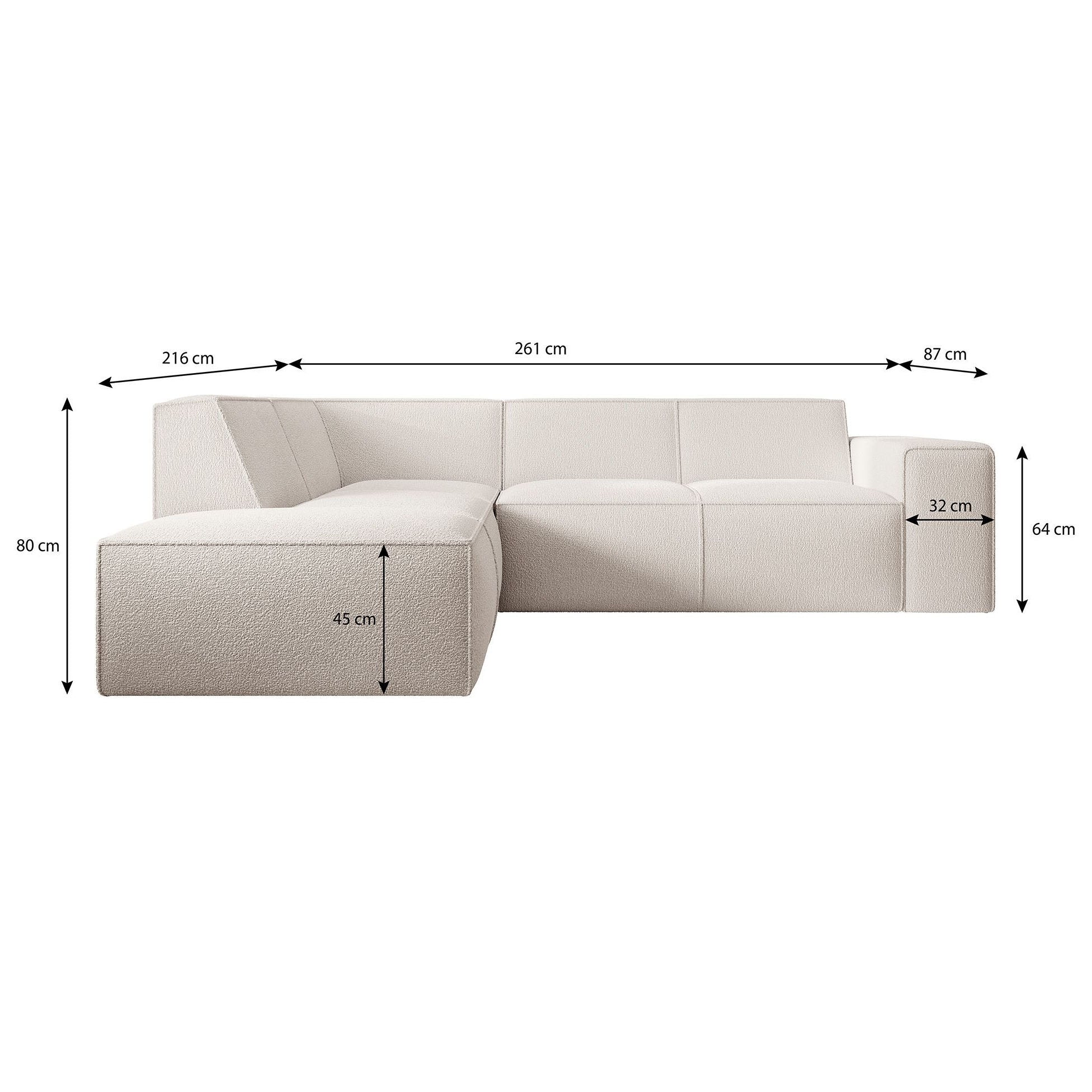 Monet - Hoekbank 4-zits met chaise longue - Teddystof beige - Links - Image 5