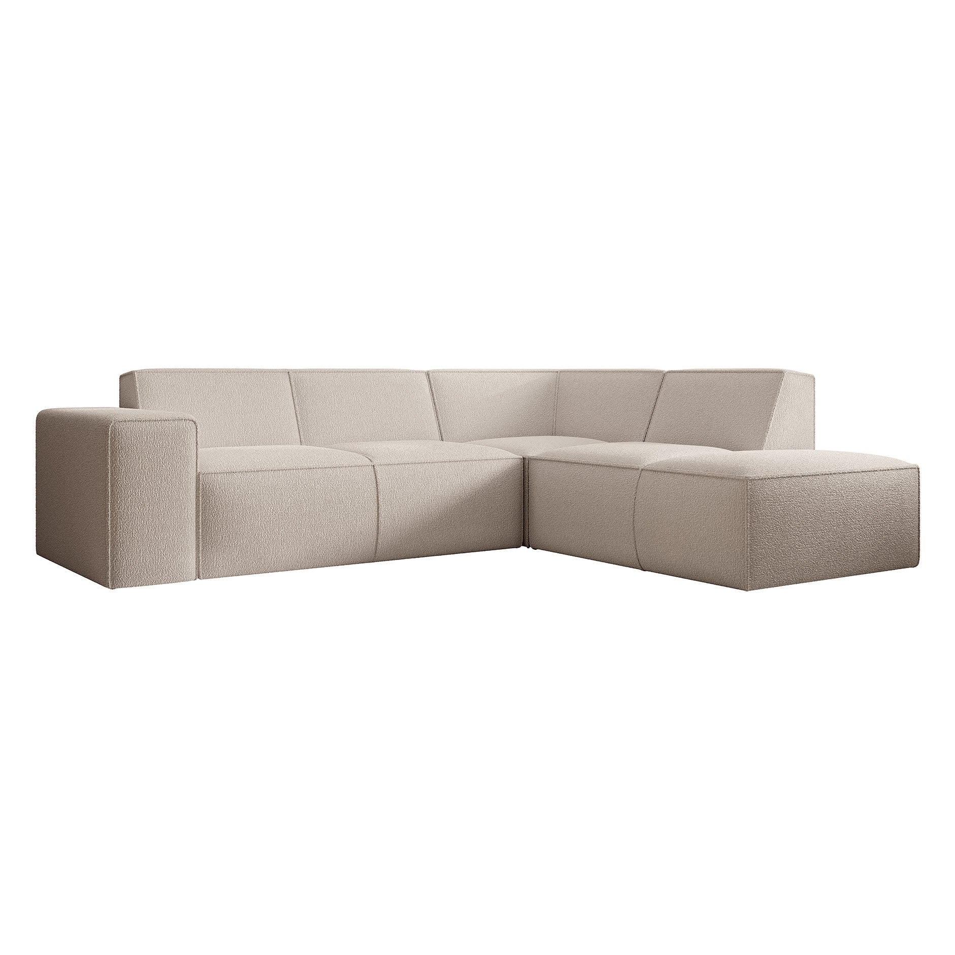 Monet - Hoekbank 4-zits met chaise longue - Teddystof beige - Rechts - Image 6