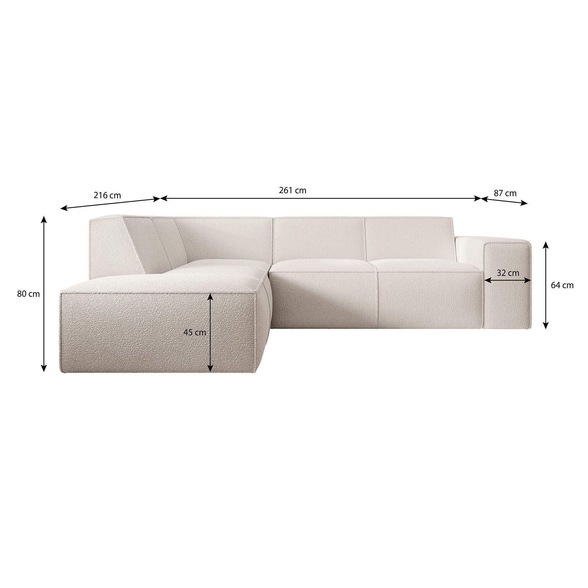 Monet - Hoekbank 4-zits met chaise longue - Teddystof grijs - Links - Image 5
