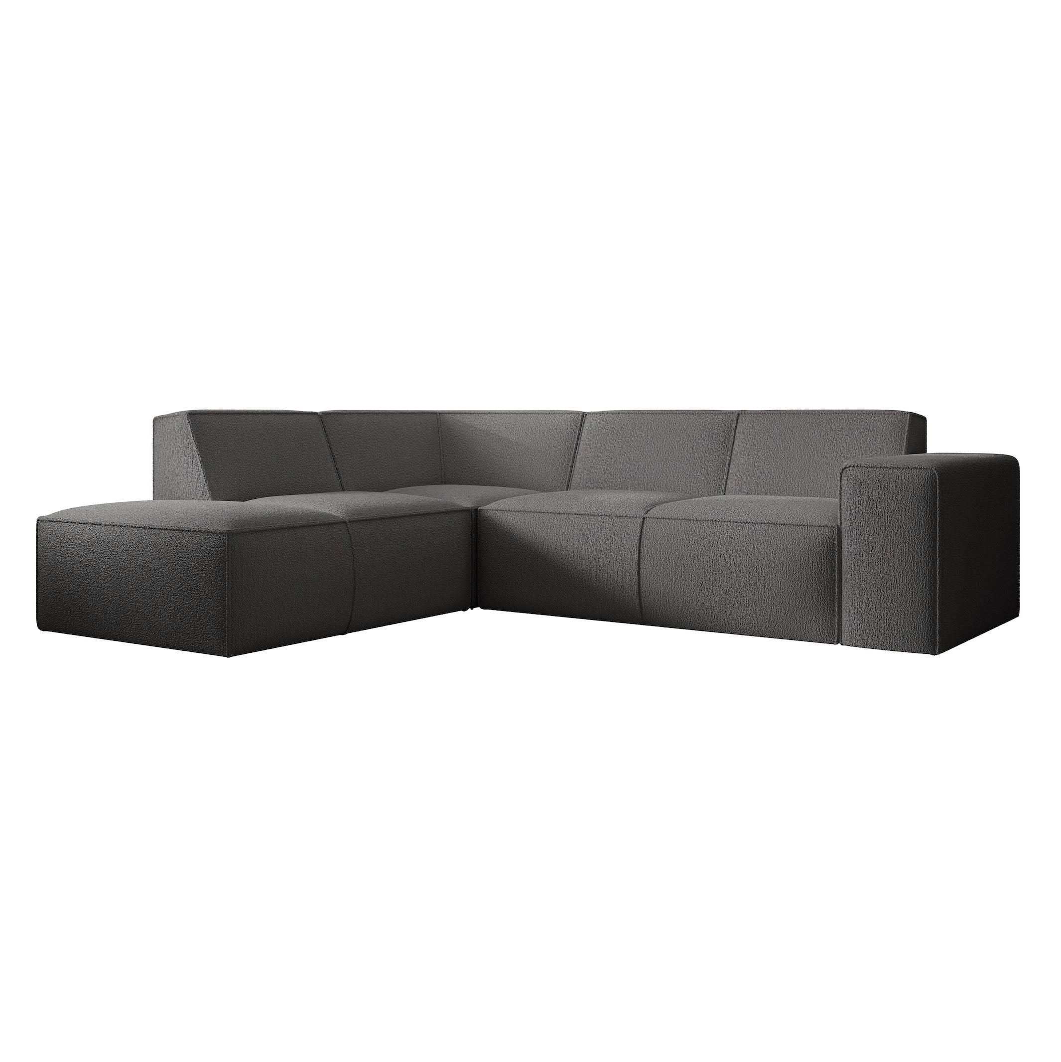Monet - Hoekbank 4-zits met chaise longue - Teddystof grijs - Links - Image 6